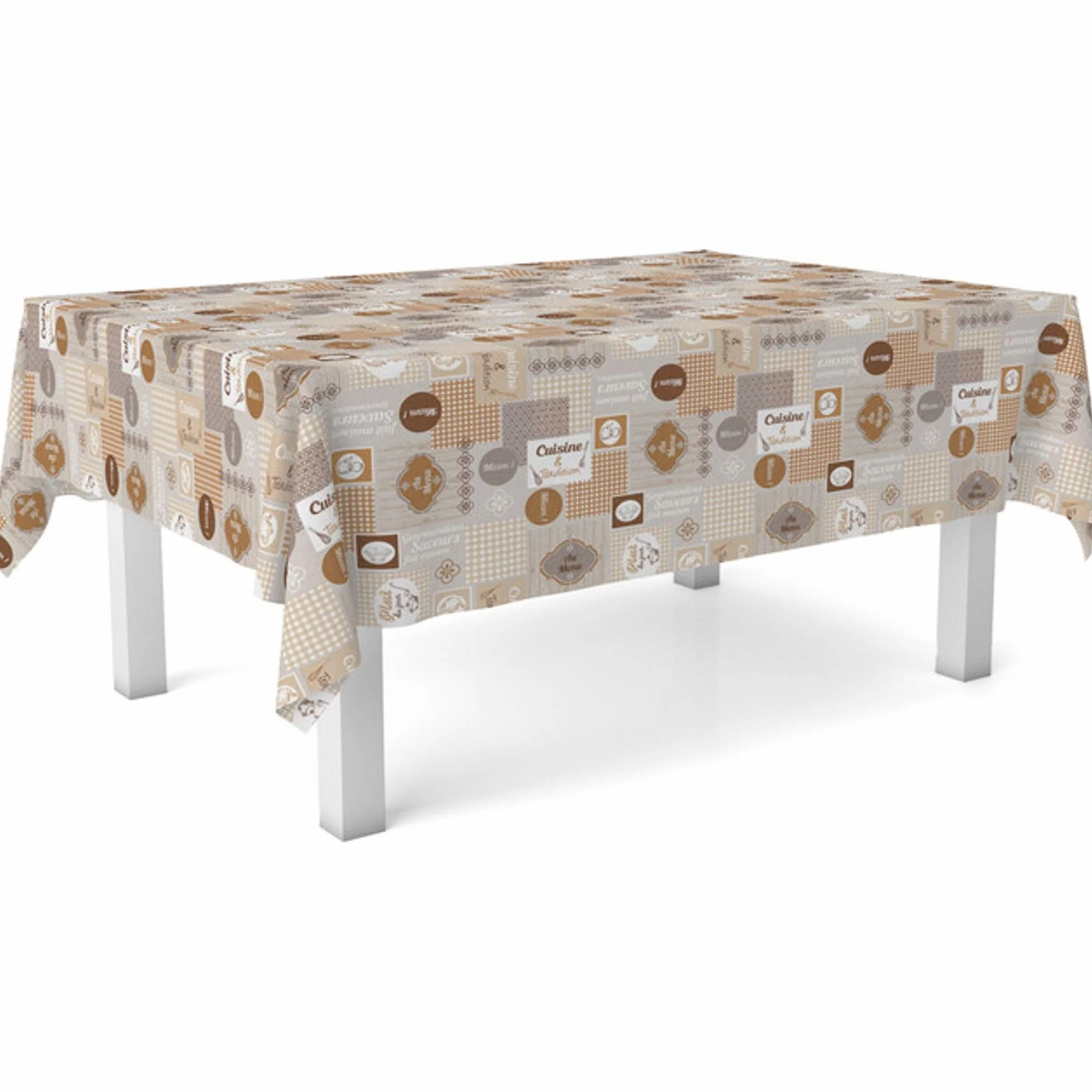 Obrus ceratowy 100 x 140 cm Cuisine Brown odstraszający plamy Made in Spain