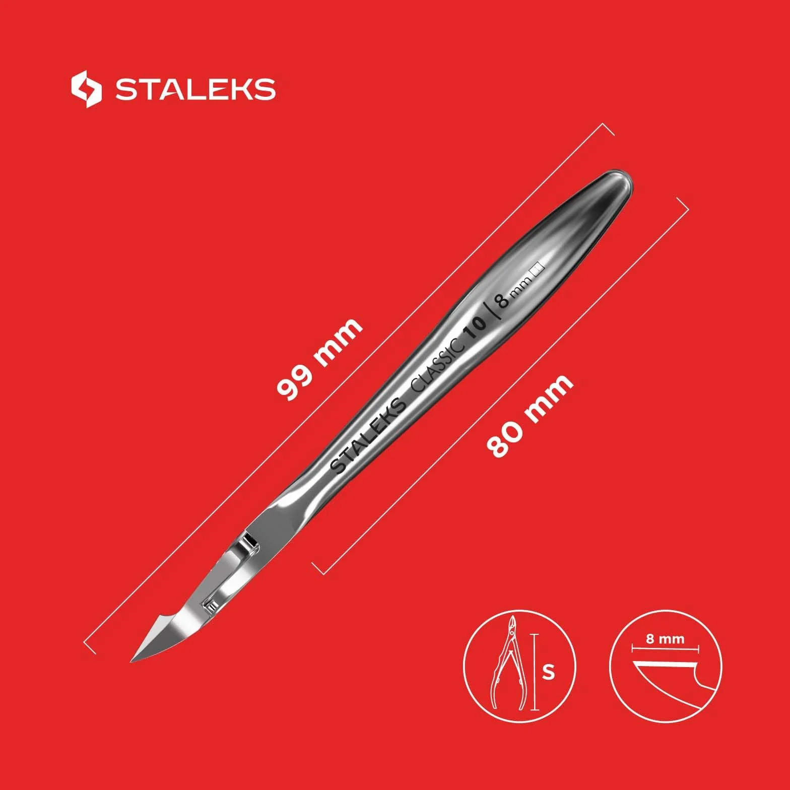 STALEKS Cążki do paznokci skórek NC-10-8 ostre 8 mm