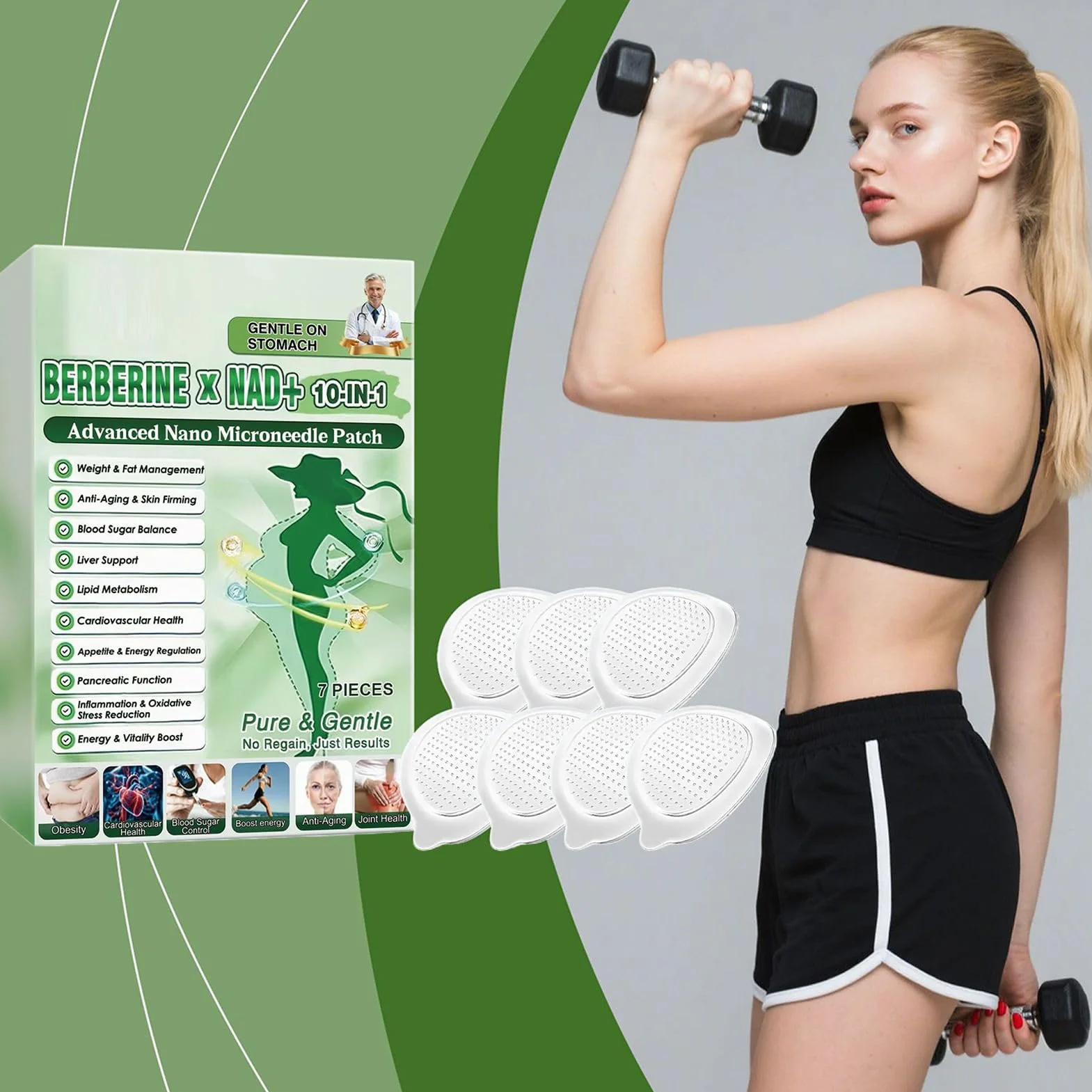 Moringa X Berberin plastry z mikroigłami, 3 pudełka Moringa X Berberin, plastry Luxarise, Moringa i berberyna, delikatne plastry odchudzające, do pielęgnacji ciała