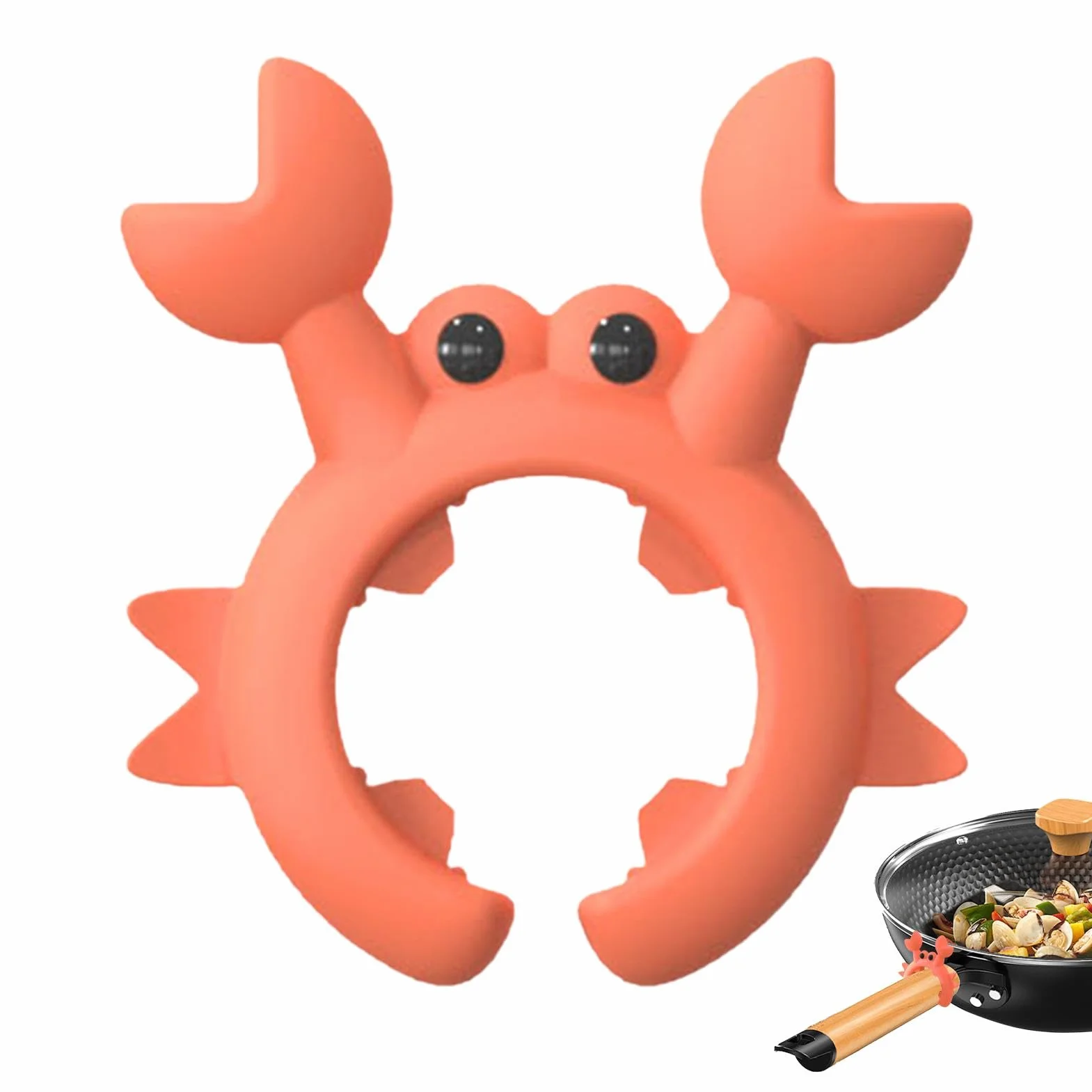 Cute Silicone Crab Spoon Holder Utensil Rest 5.8x6.5cm Anti-Overflow Ladle Holder for Stove Top