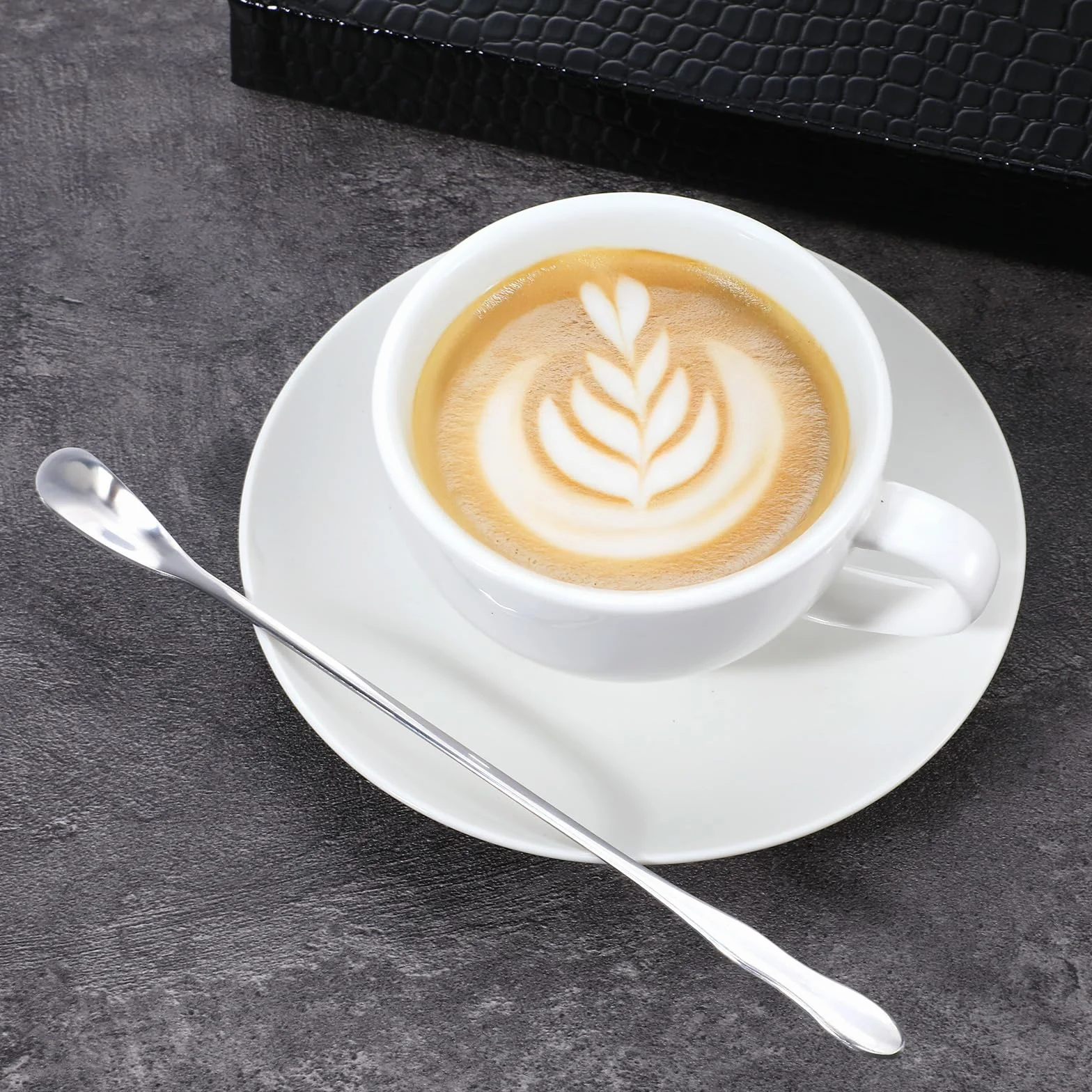 Łyżki do latte ze stali nierdzewnej 20 cm 10 szt srebrne
