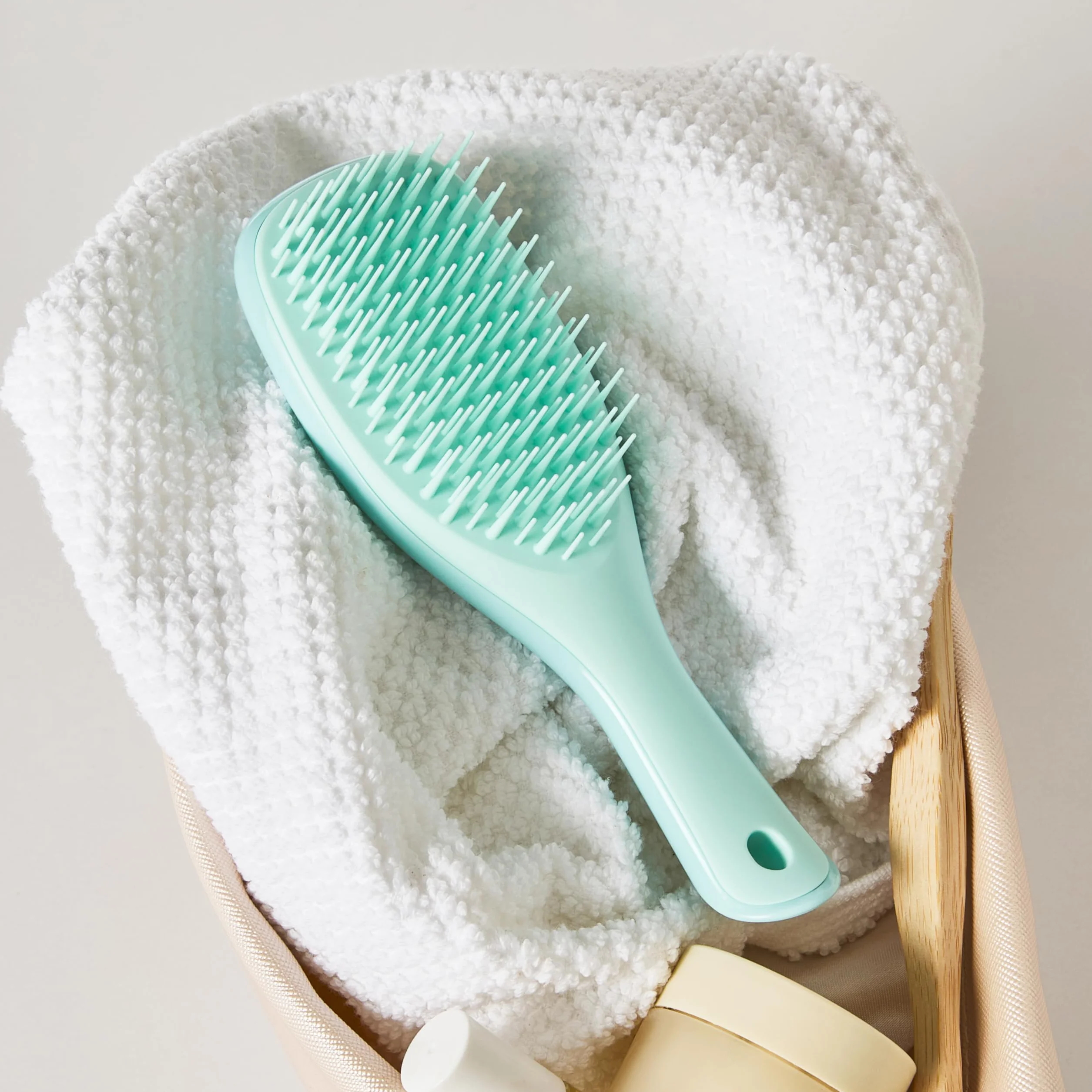 Tangle Teezer Mini Ultimate Detanger Fine & Fragile - do włosów mokrych i suchych - szczotka do rozczesywania do cienkich i delikatnych włosów - idealna szczotka dla dzieci i w podróży - Nefrytowa