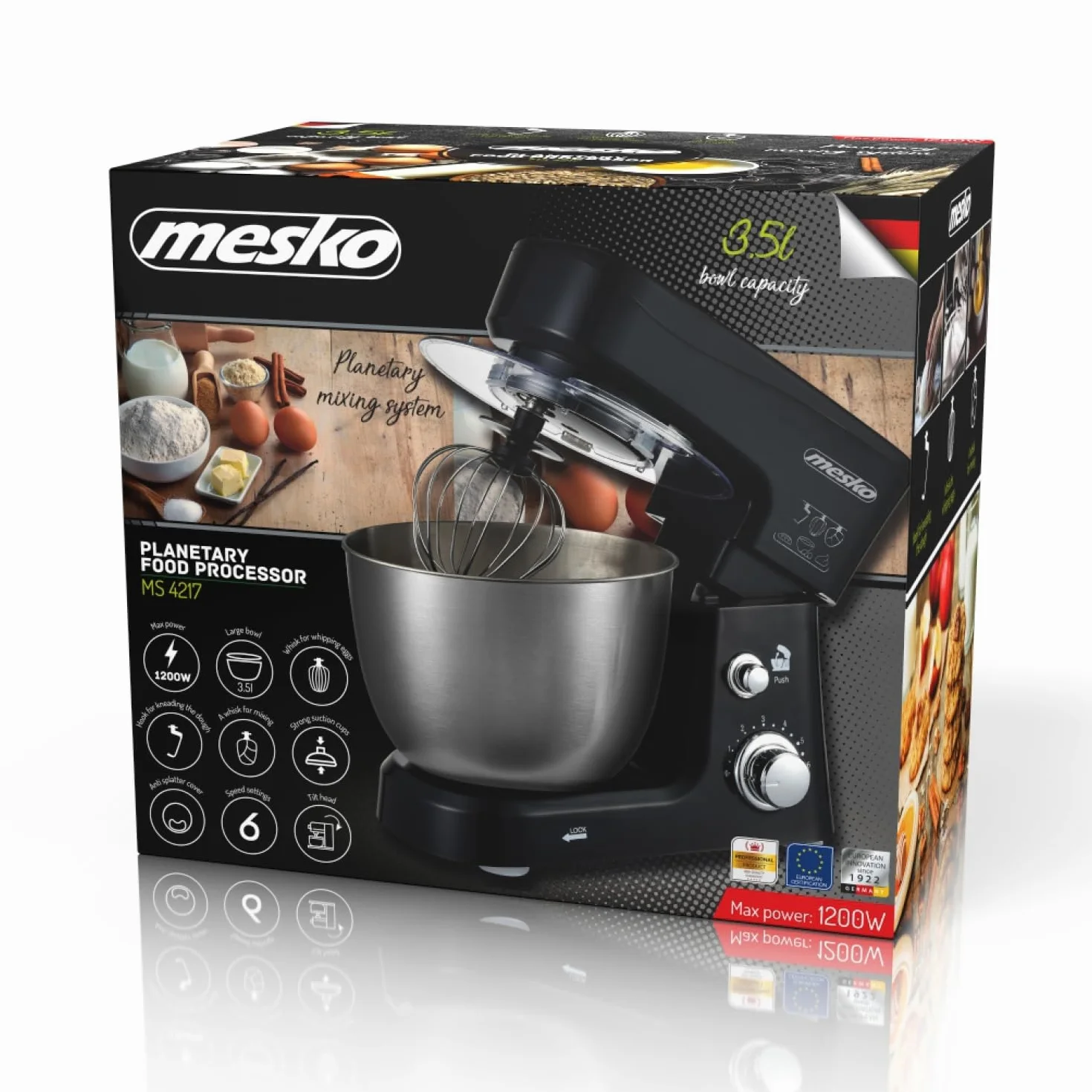 Mesko Robot do ugniatania 3,5 L 1200 W stal nierdzewna MS 4217