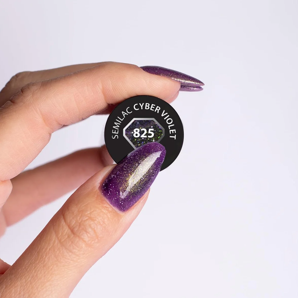 Semilac Lakier Hybrydowy Fioletowy Cat Eye Kocie Oko 825 Cyber Violet 7ml