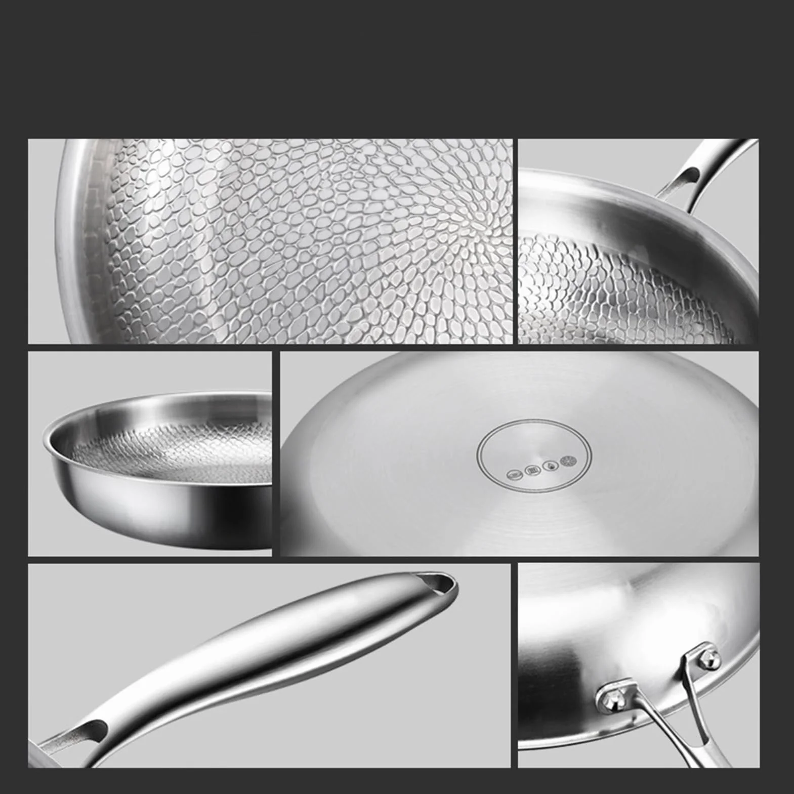 Titanium Hammered Pan Pro, nieprzywieraj?ca patelnia, m?otkowana tytanem, trwa?y materia?, wszechstronne przygotowywanie posi?ków, 29,9 cm, do kuchni, kemping, do grillowania