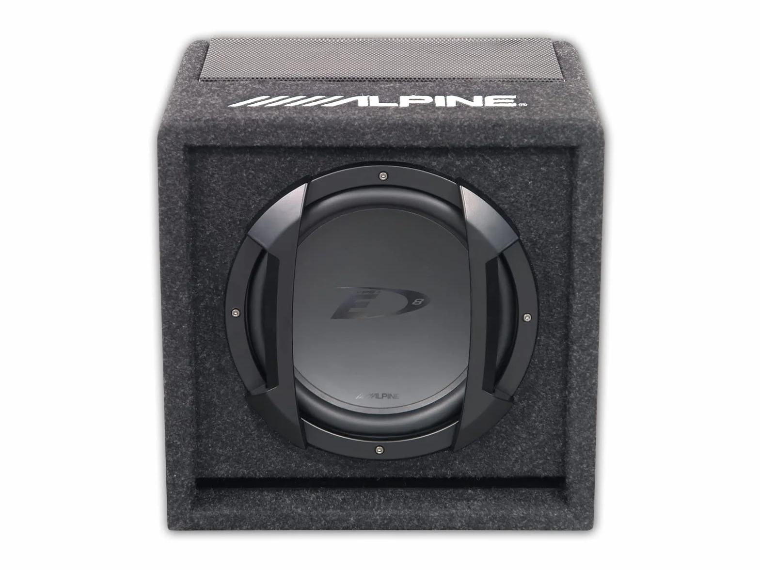 Alpine Electronics SWE-815 300 W 20 cm aktywny subwoofer, z niestandardową obudową, pilot zdalnego sterowania, pojedyncza cewka głosowa 4 Ω