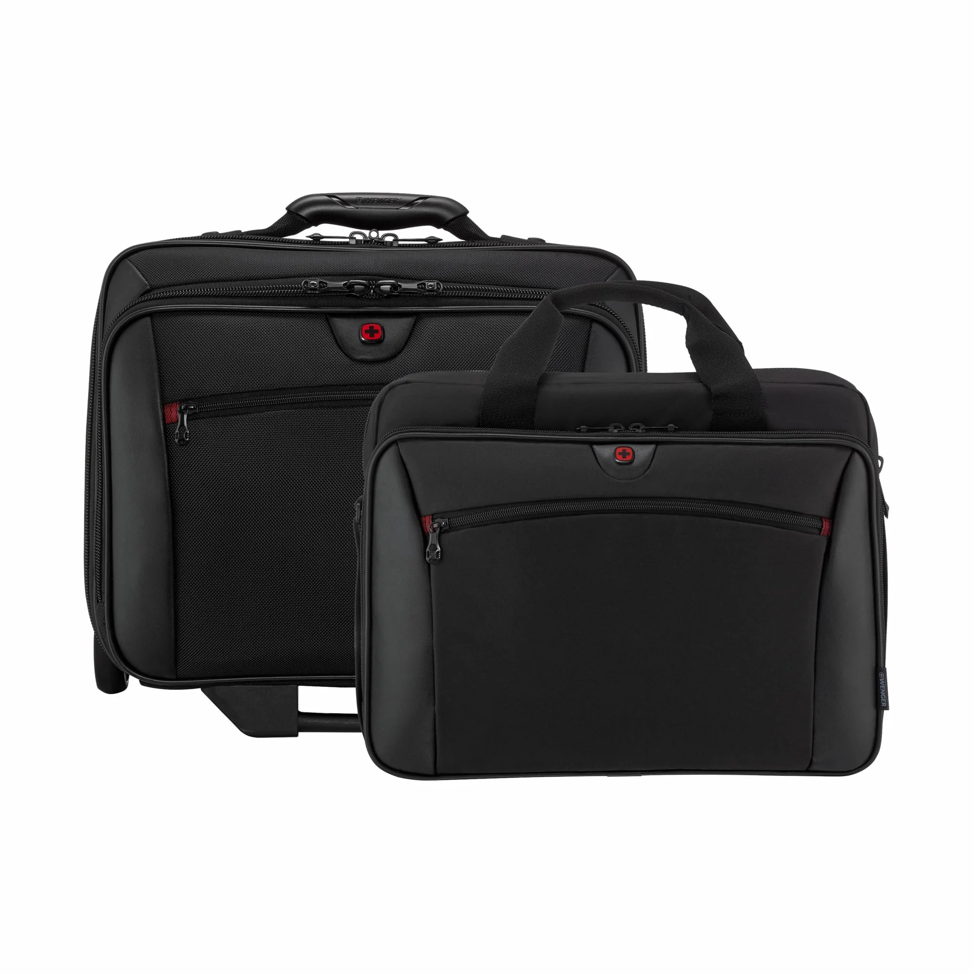 Wenger 600661 POTOMAC 17 Inch 2-Piece Business Wheeled Laptop Briefcase, Padded laptop compartment with Matching 15.4 Inch Laptop Case in Black (23 Litre),Black,42 cm