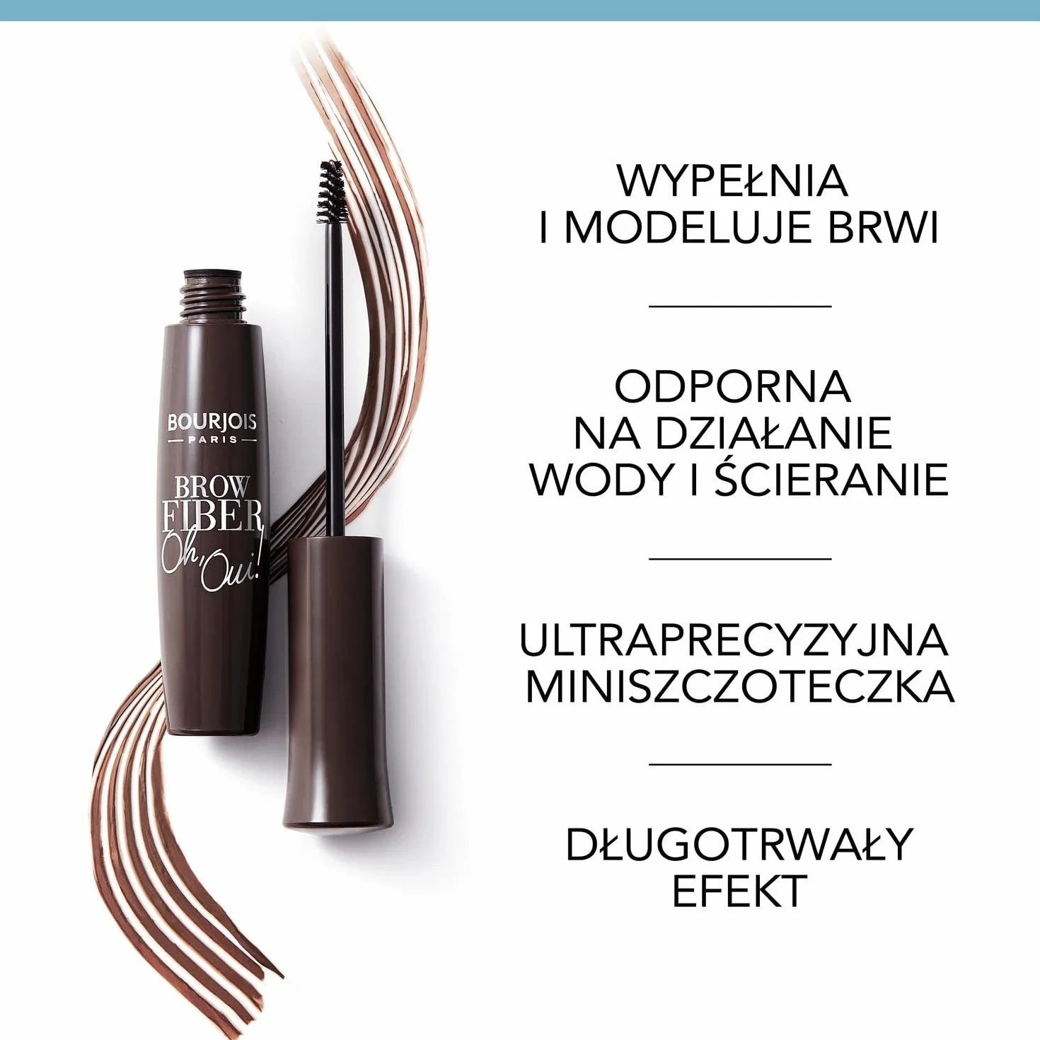 Bourjois Oh Oui! Brow Fiber Maskara do Brwi, Nr 03 - Brown, 6.8 ml