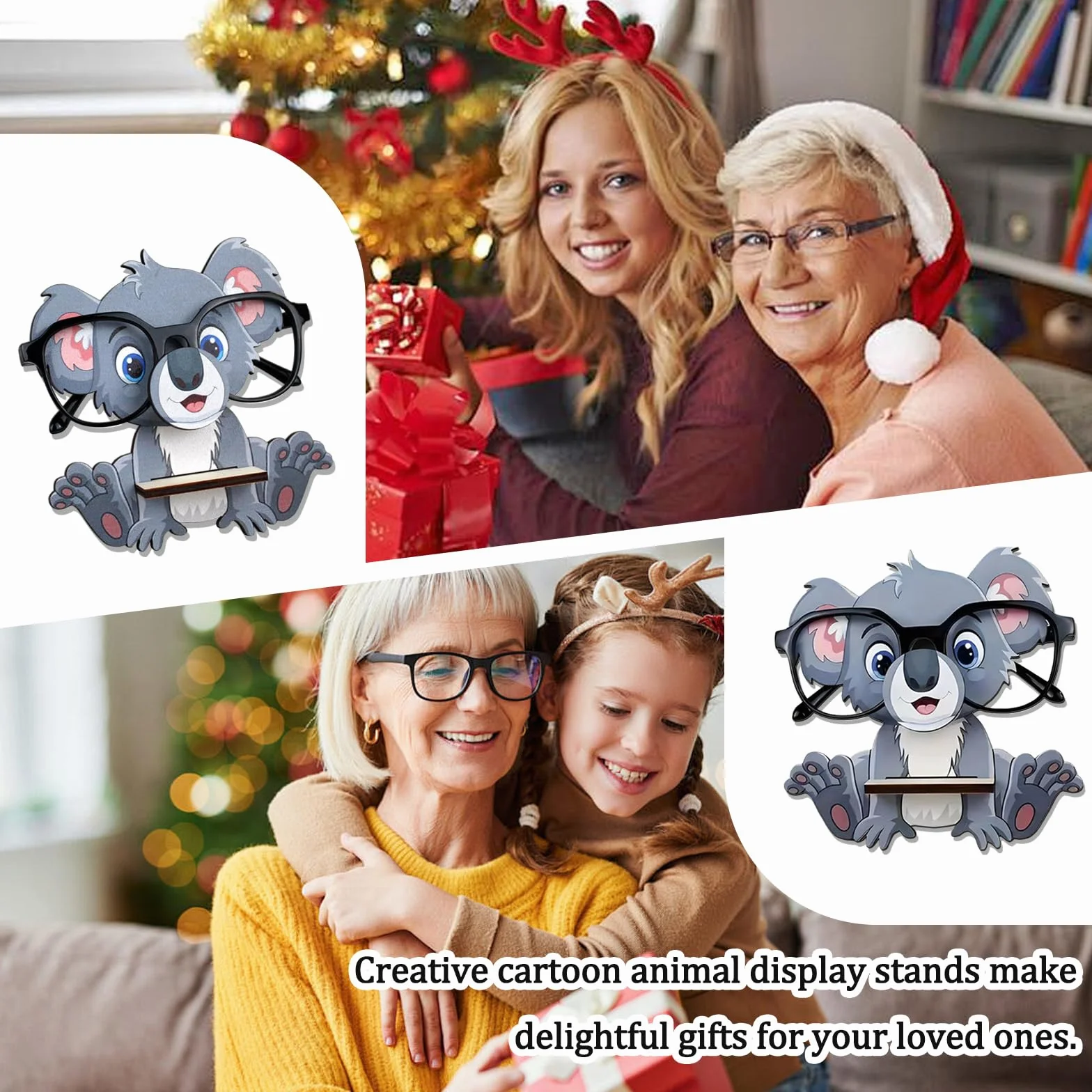 Koala stojak na okulary z drewna, zabawny stojak na okulary, stojak na okulary, stojak na okulary przeciwsłoneczne, do sypialni, biura, na biurko