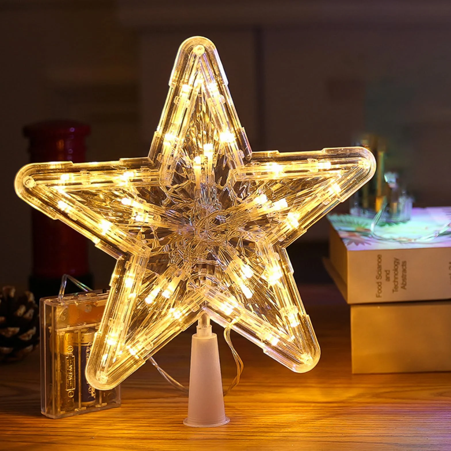 ENLACE szpic na choinkę w kształcie gwiazdy LED 30 diod 23 cm ciepłe białe światło