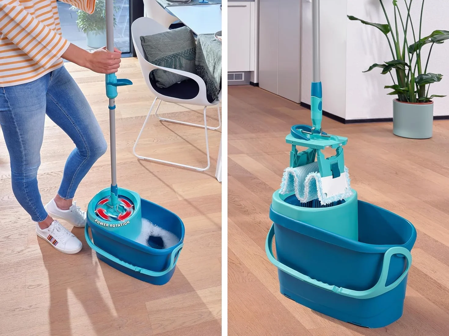 Leifheit Zestaw CLEAN TWIST M Ergo 47 x 28 x 33 Turkusowy