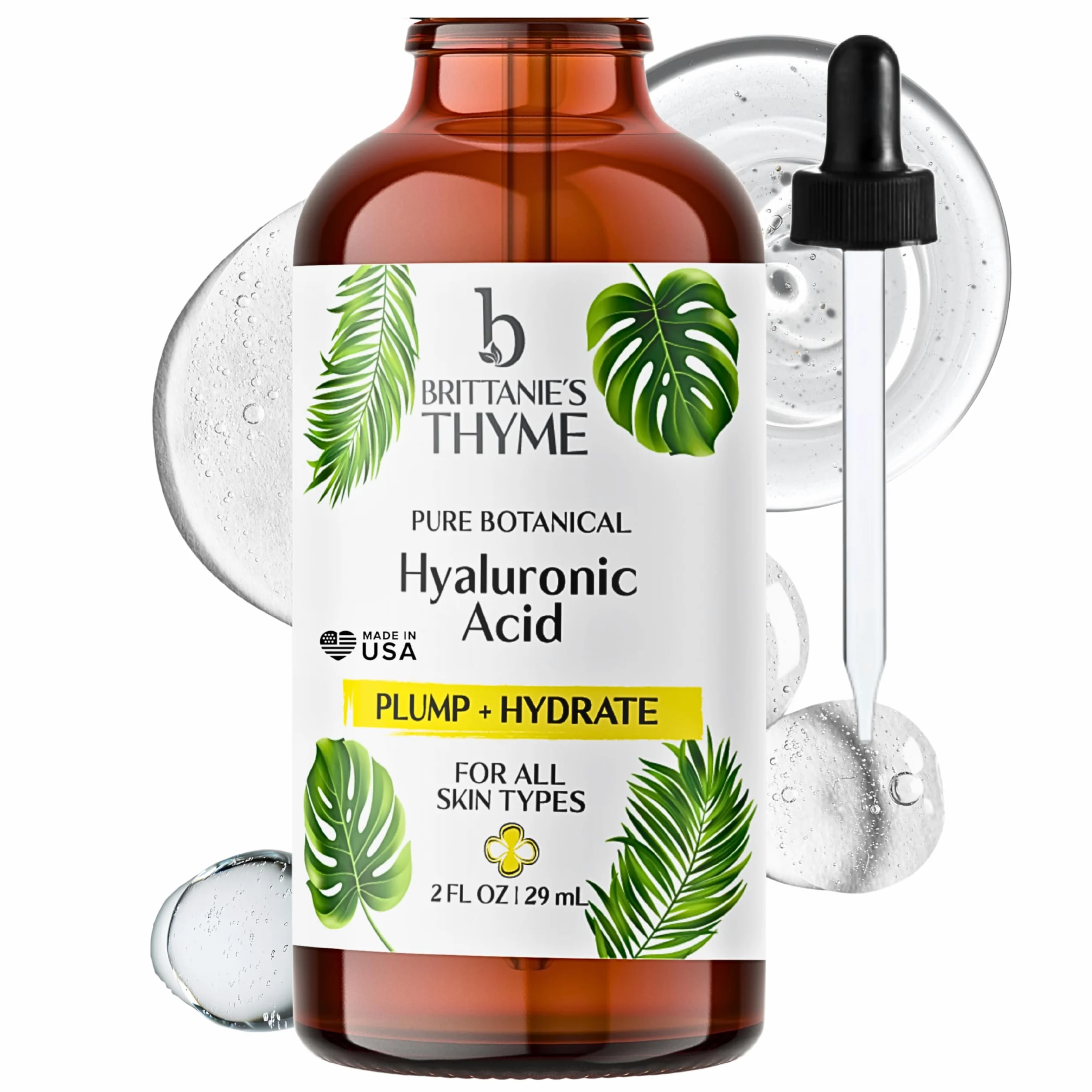 Hyaluronic Acid - Luksusowa formuła wykonana z naturalnych składników organicznych. Anty Aging Serum Boosts Hydration dla Ciepłej Dostarczanej Skóry All Day