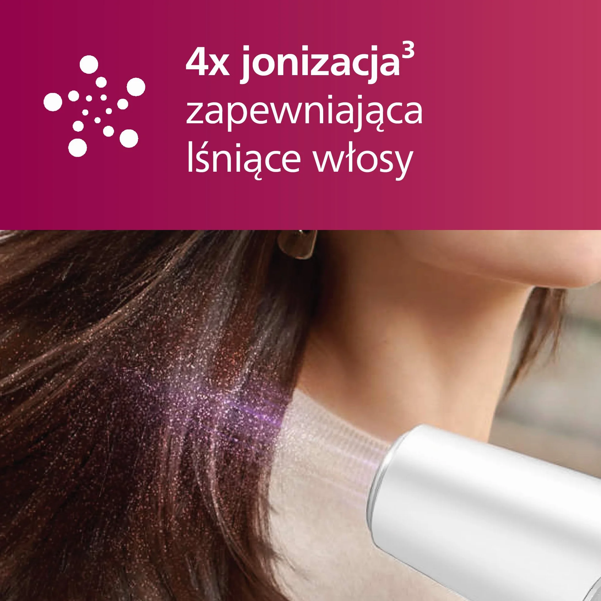 Philips Suszarka do włosów z serii 5000, technologia ThermoShield, jonizacja, 2100 W, biała, z nakładką do stylizacji i dyfuzorem zwiększającym objętość, model BHD500/20