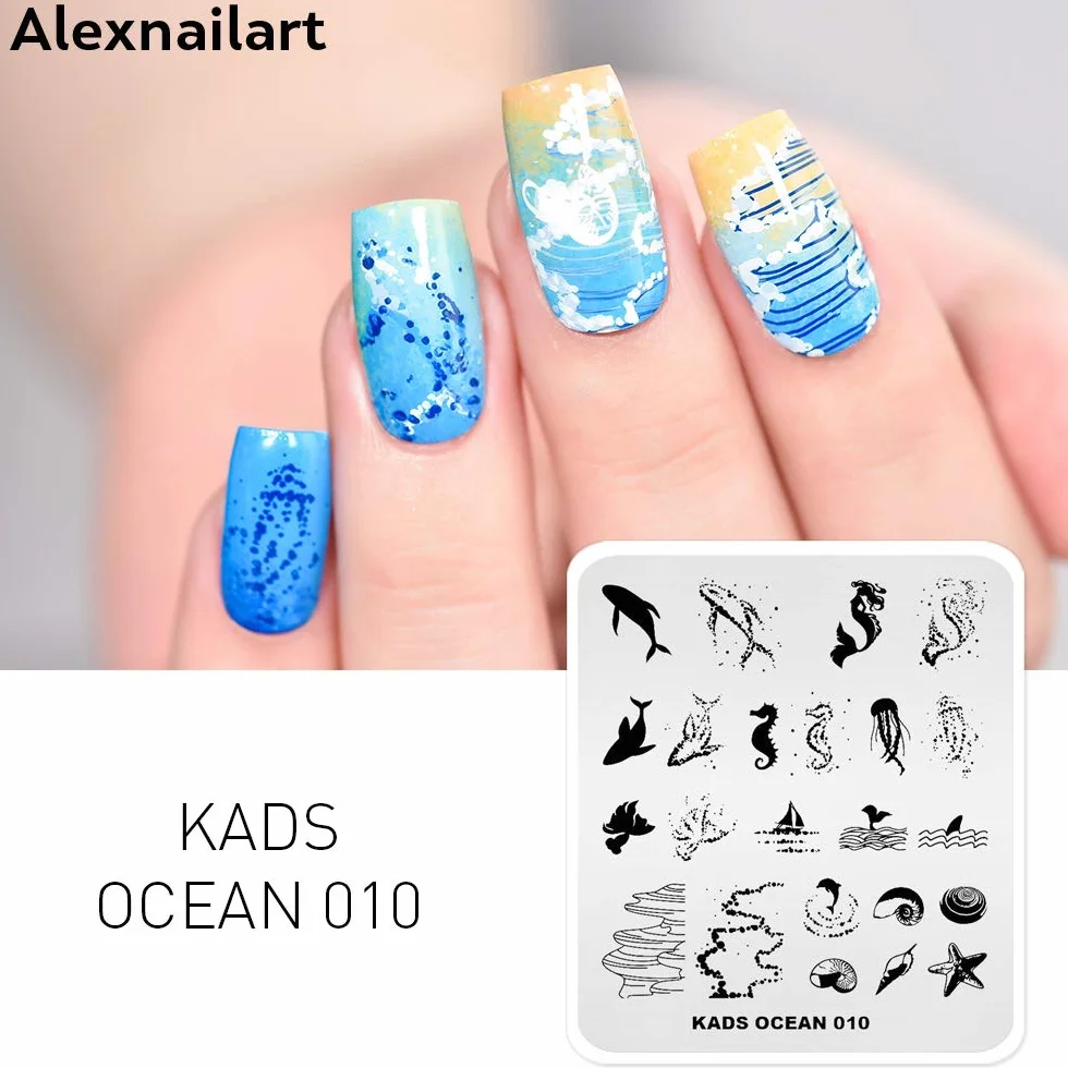 Nail Art Stamping Tablice Obraz z motywami syreny oceanu do druku manicure narzędzia transferowe