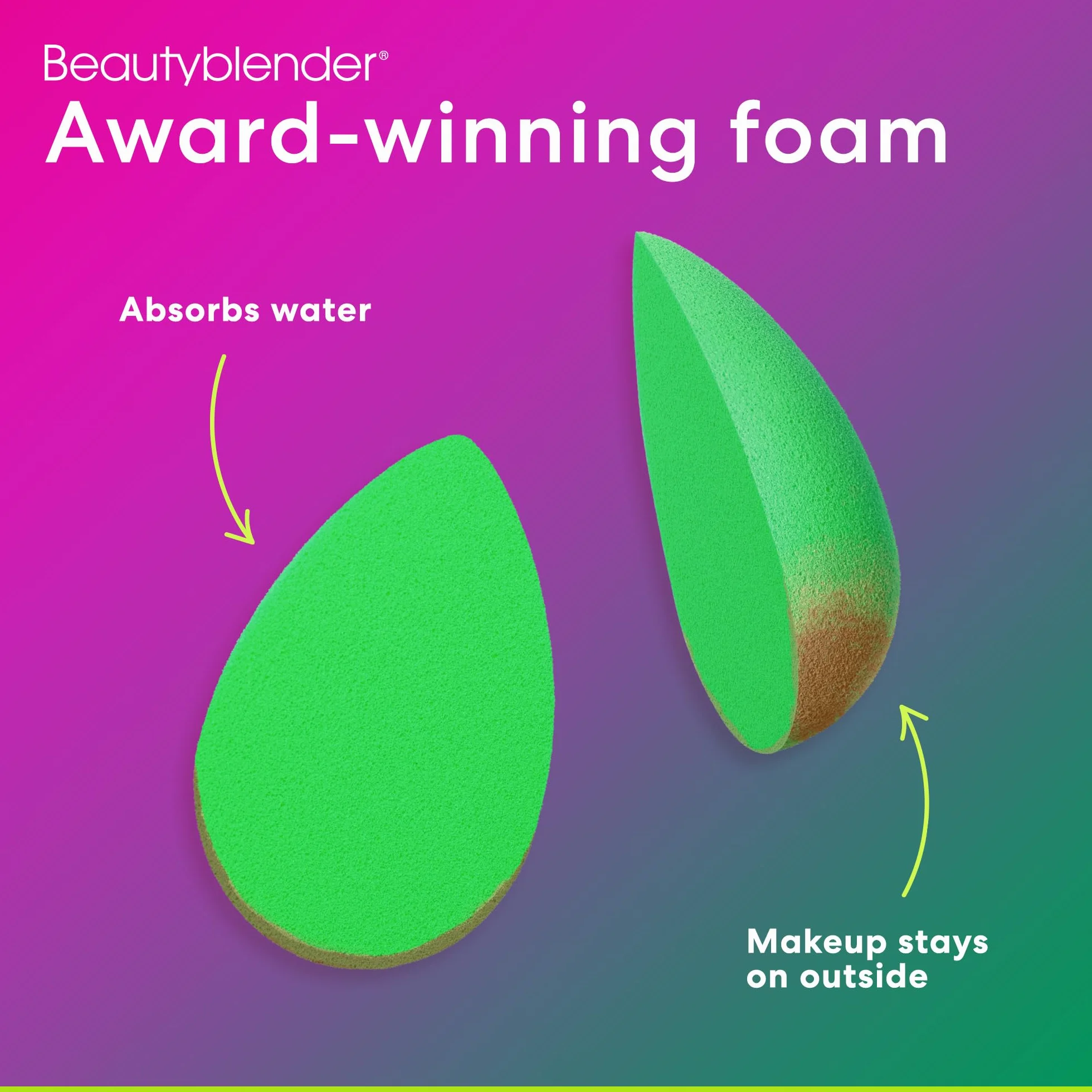 BeautyBlender Bio Pure Ei bezlateksowa gąbeczka do płynnego podkładu kremowego pudru, 1 sztuka
