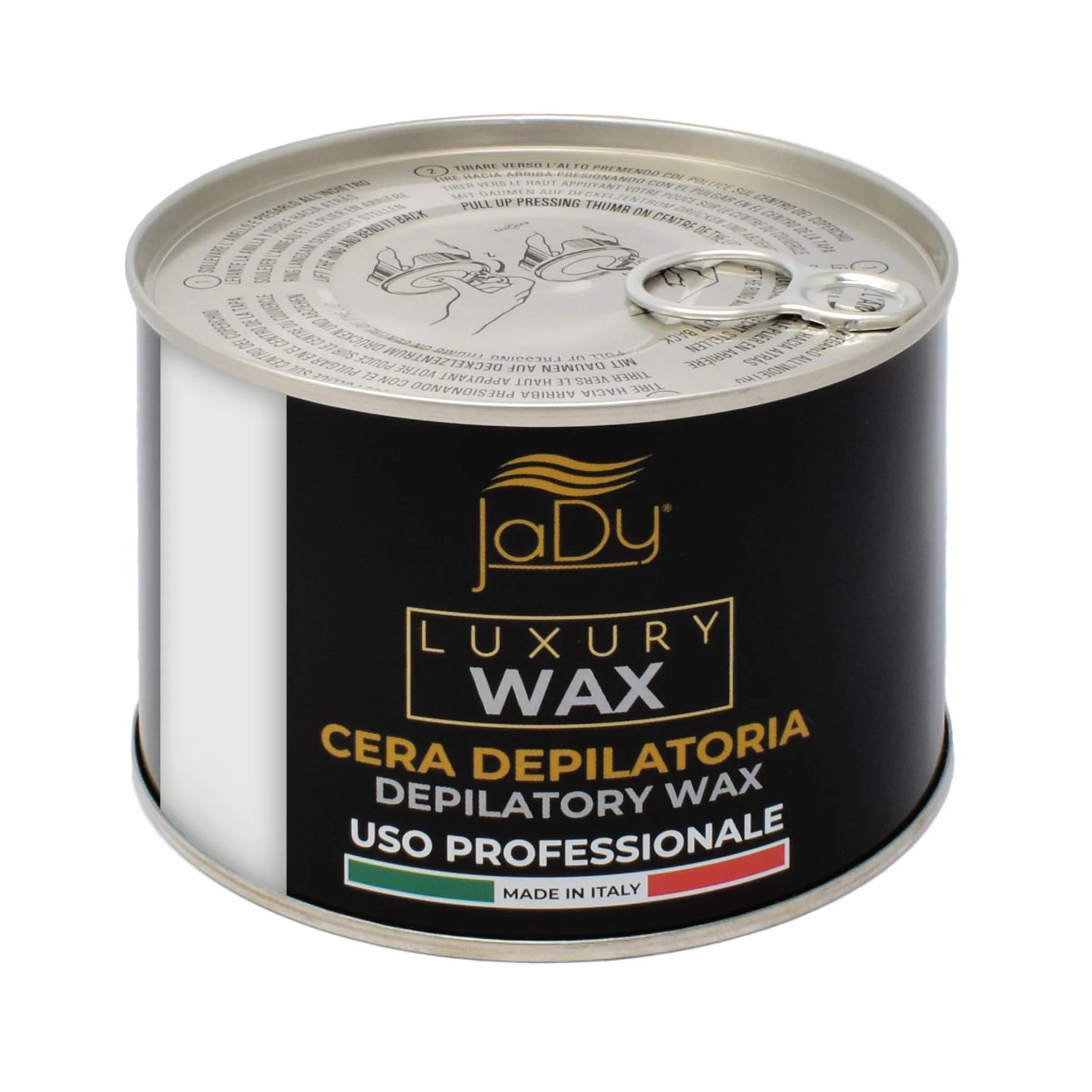 JaDy - Mikrokromowy wosk do depilacji, do użytku profesjonalnego, przyjazny dla skóry wrażliwej, wyprodukowany we Włoszech, 400 ml gorącego wosku, biały, (1)