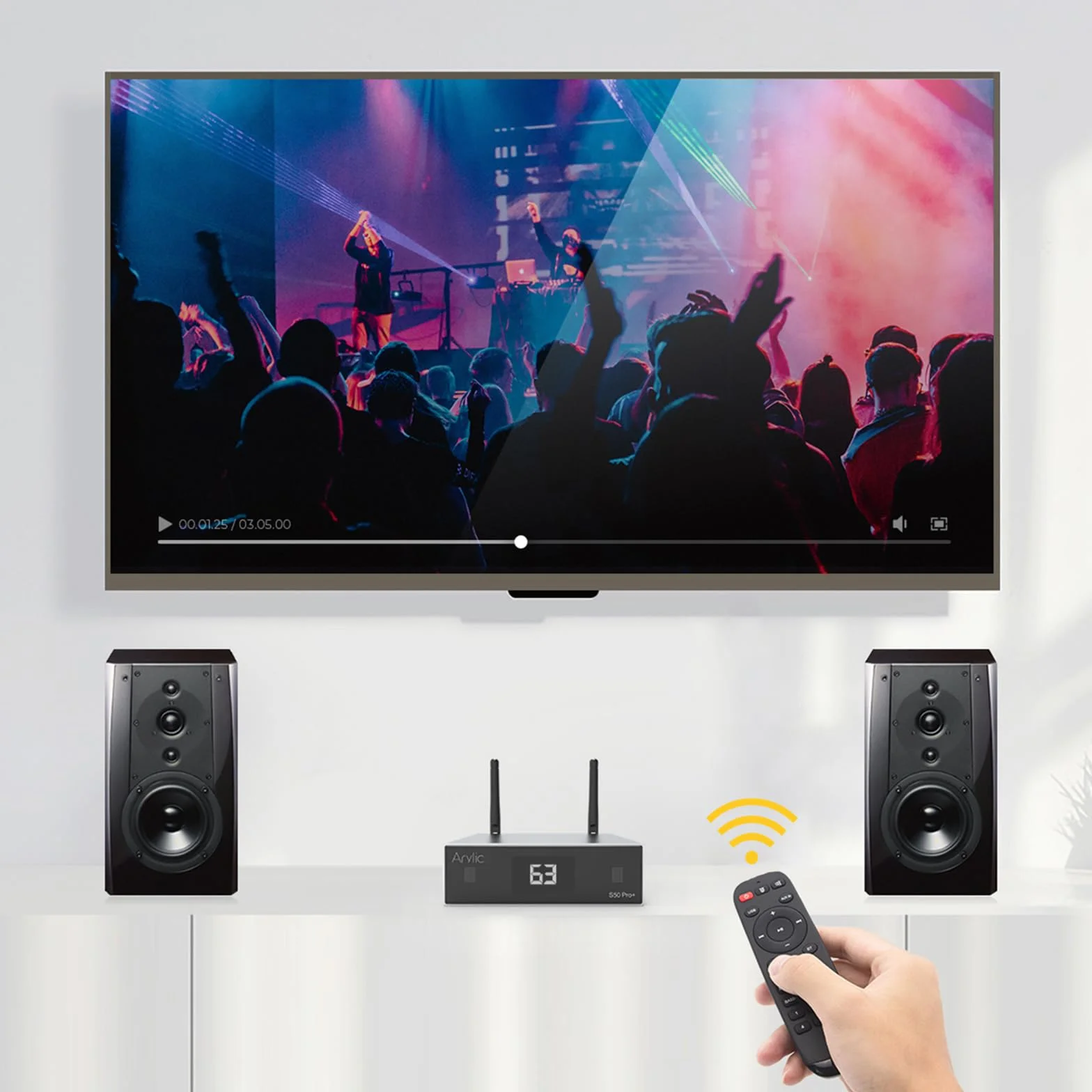 Arylic Up2stream S50 Pro+, odbiornik audio WiFi i Bluetooth, przedwzmacniacz aptX HD z ESS Sabre Dac AKM ADC Multiroom/multizone, odbiornik stereo bezprzewodowy z AirPlay, Spotify, radio internetowe