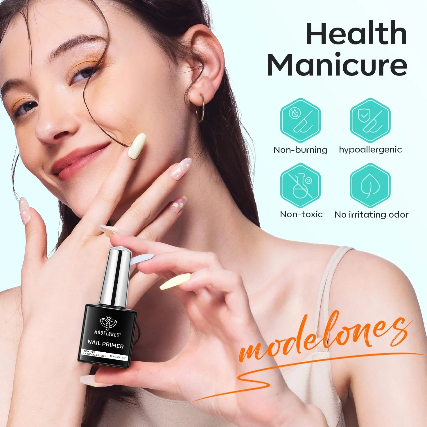 Modelones Primer do paznokci żelowy, odwodniacz, 15 ml, profesjonalny preparat bez kwasu, naturalne powietrze suche, superior bonding zestaw do paznokci, żel UV
