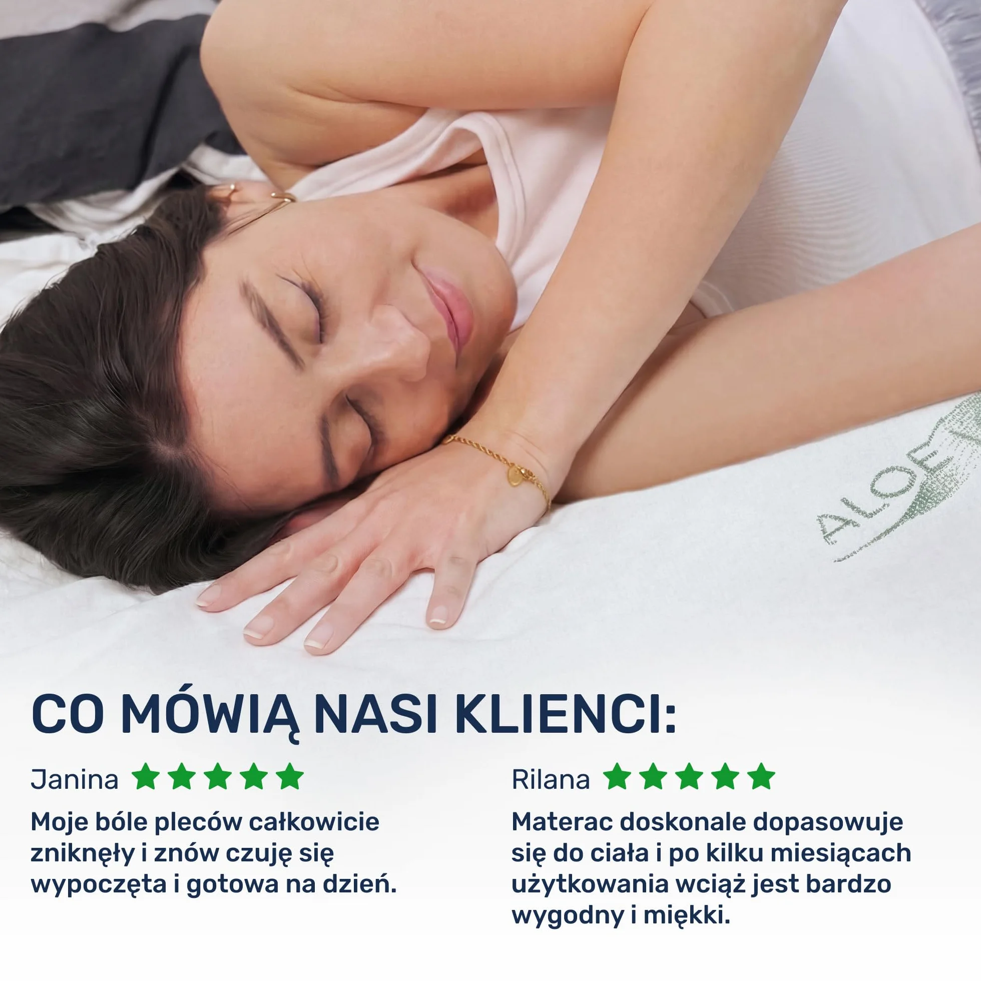 Materac nawierzchniowy wiskoelastyczny Dailydream Model M 90x190x5cm Aloe Vera