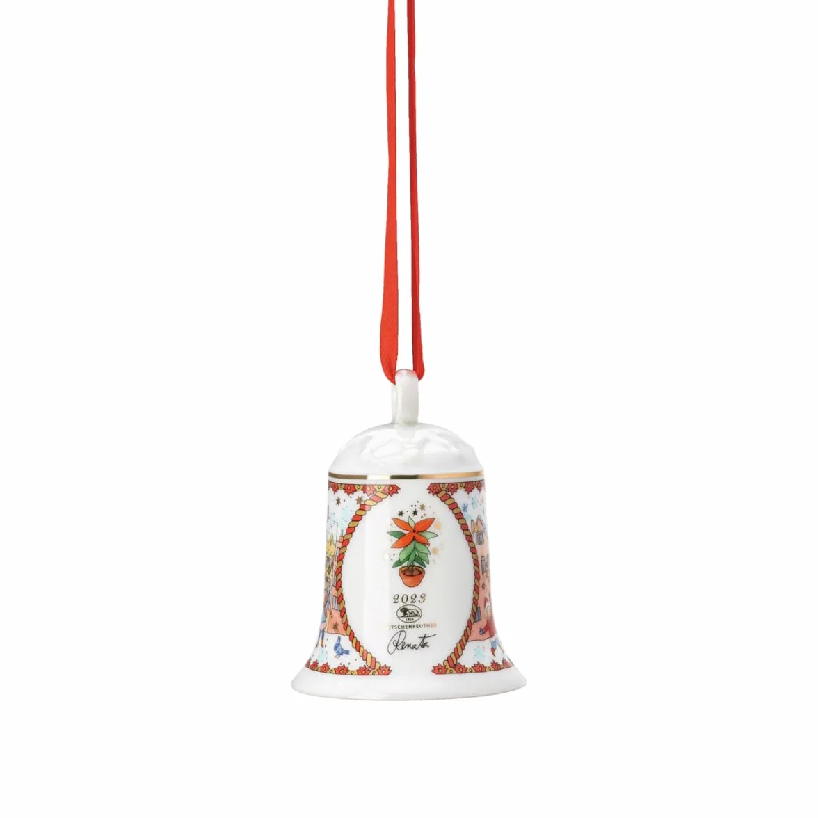 Hutschenreuther Dzwonek porcelanowy dzwonek bożonarodzeniowy 23 dzwonek porcelanowy