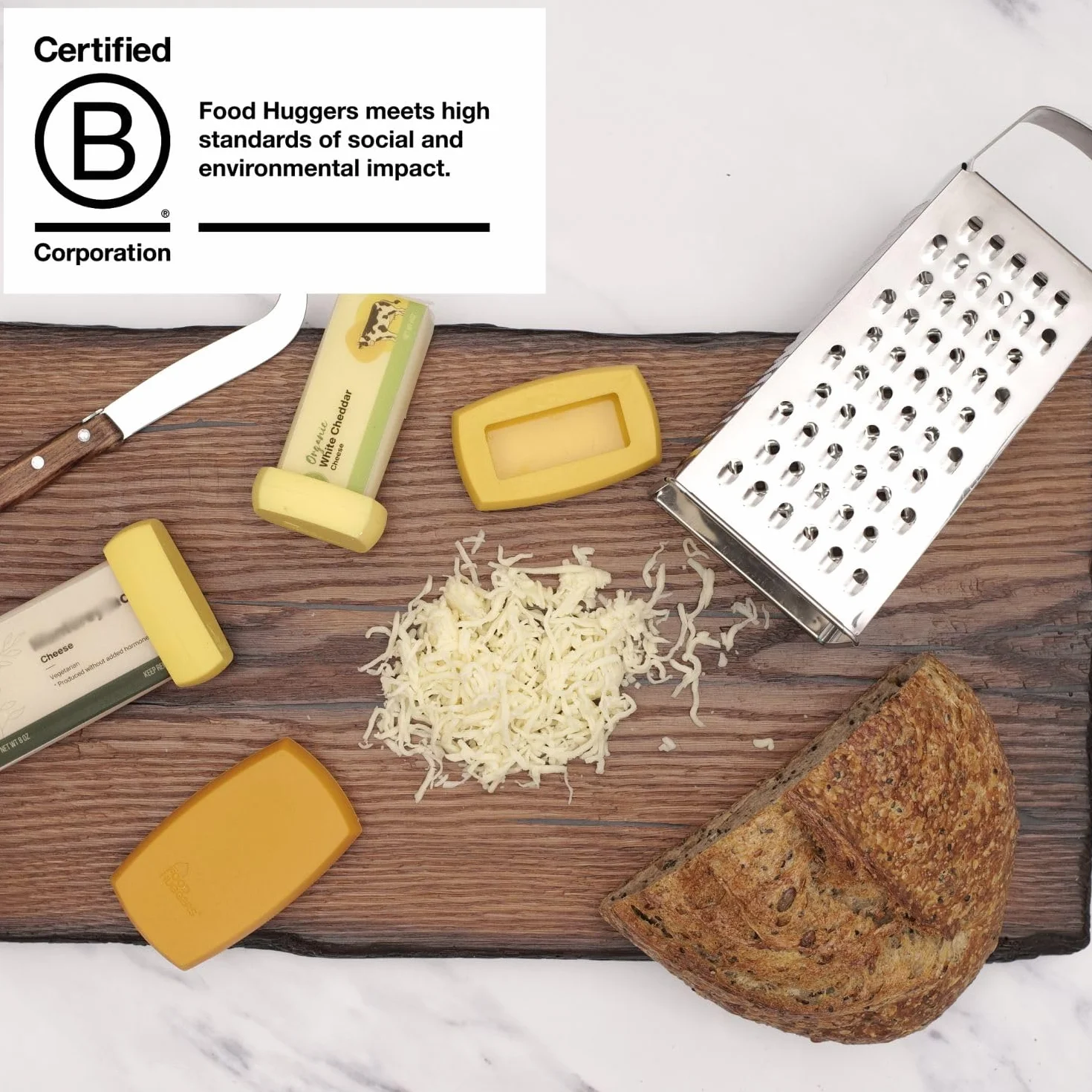 Food Huggers zestaw 4 silikonowych pojemników wielokrotnego użytku do sera