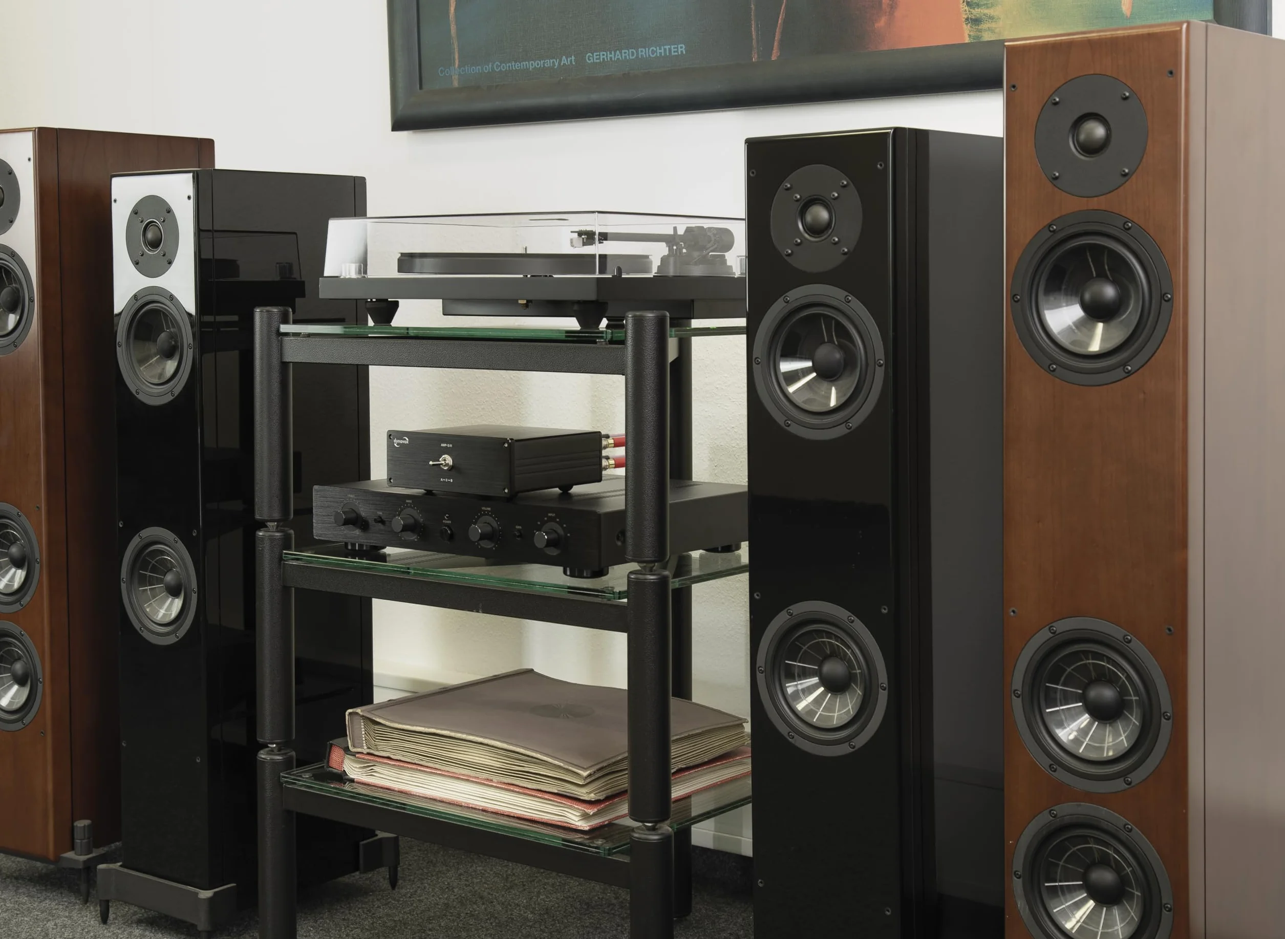 Dynavox AMP-S III, przełącznik wzmacniacza i głośnika, aluminiowa obudowa, 2 pary głośników na 1 wzmacniacz lub 2 wzmacniacze na 1 parze LS, połączenie za pomocą wtyczki bananowej/przyłącza