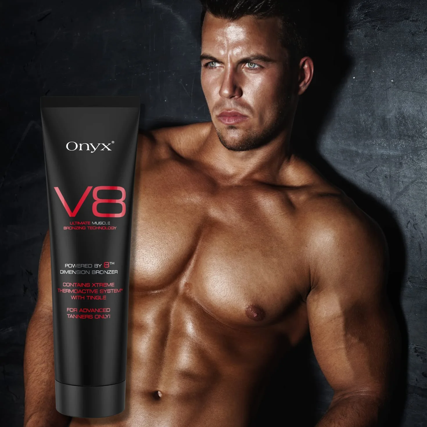 Onyx V8 - Zaawansowany Bronzer Rozgrzewający z Efektem Tingle Intensywnie Brązujący Idealny do Trudno Opalających się Części Ciała dla Mężczyzn