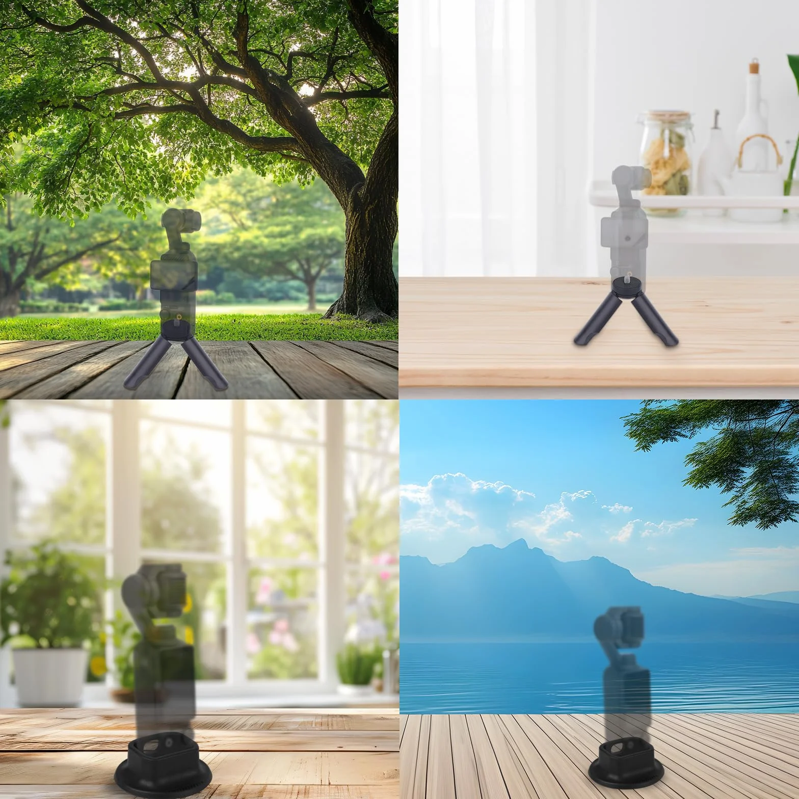 Miniaturowy Statyw do DJI Osmo Pocket 3 i 2, Montaż Na Biurku z Antypoślizgową Podstawą Kompaktowy Stołowy Uchwyt na Statyw do Akcesoriów DJI Osmo Pocket 3 (Czarny)