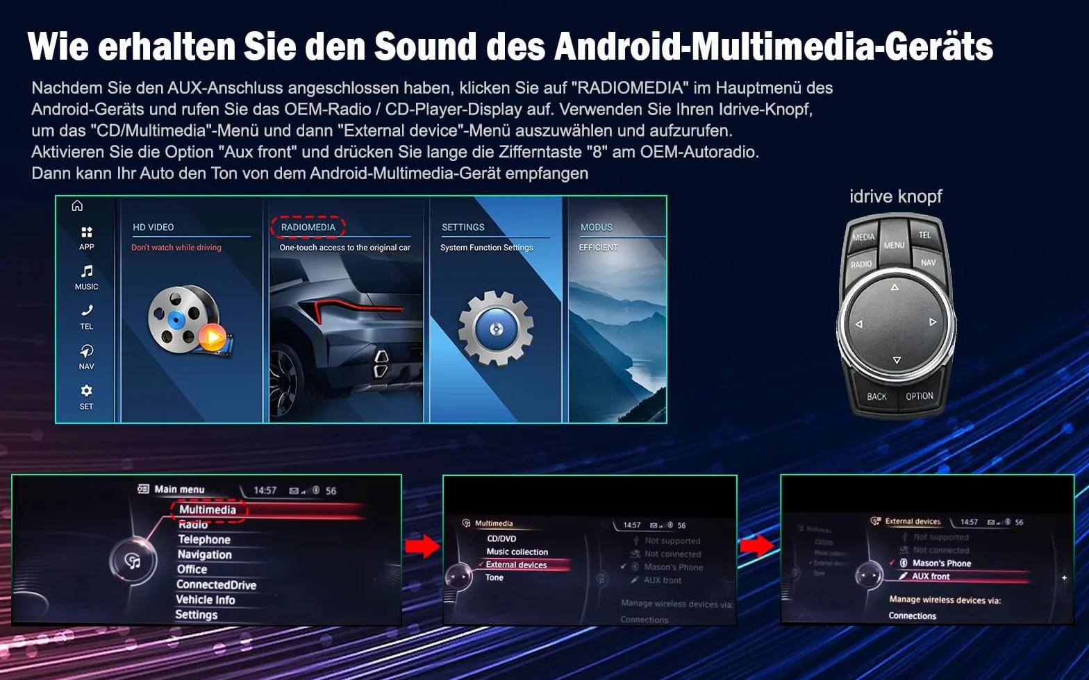 8 GB + 128 GB Qualcomm 8-rdzeniowy Android 14 DAB+ radio samochodowe GPS do BMW X3 F25 X4 F26 2013-2017 NBT z nawigacją CarPlay Android Auto WiFi Bluetooth 5.1 USB 4G CANbus iDrive DSP ekran 2K IPS