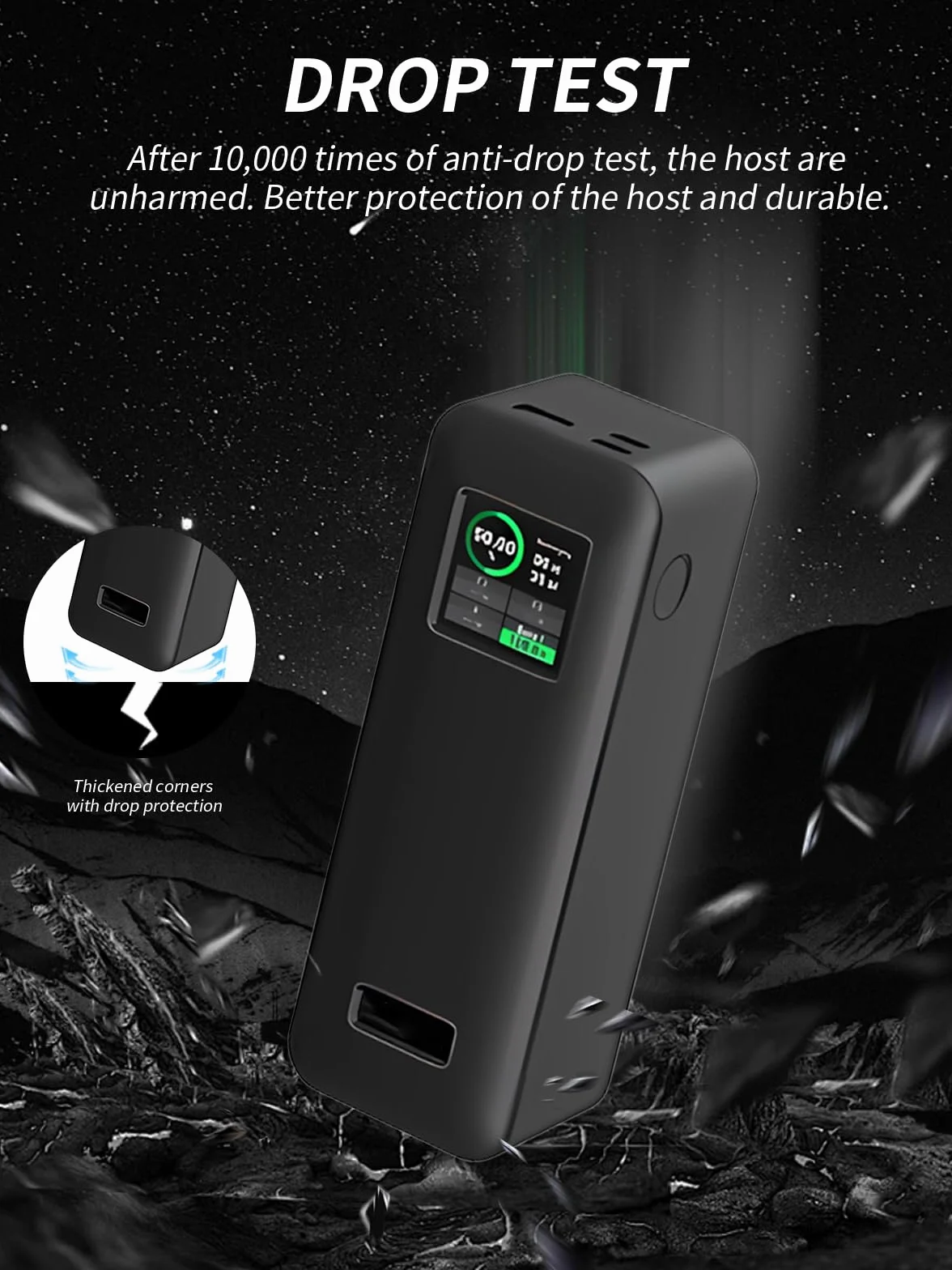 Etui do Anker Prime Power Bank 27650 mAh, 3-portowe, 250 W, silikonowe etui ochronne do powerbanku Anker Prime – wielokrotnego prania, kompleksowa ochrona (czarne)