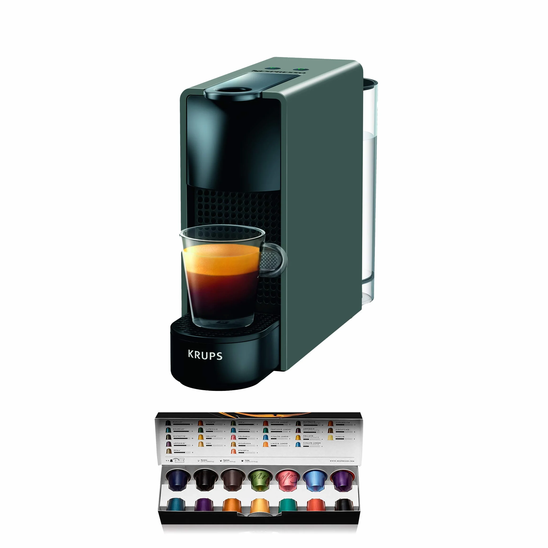 Nespresso Krups XN110BRD Mini ekspres do kawy Essenza | 0.6 L | 19 bar | tryb oszczędzania energii | szary | klasa energetyczna A