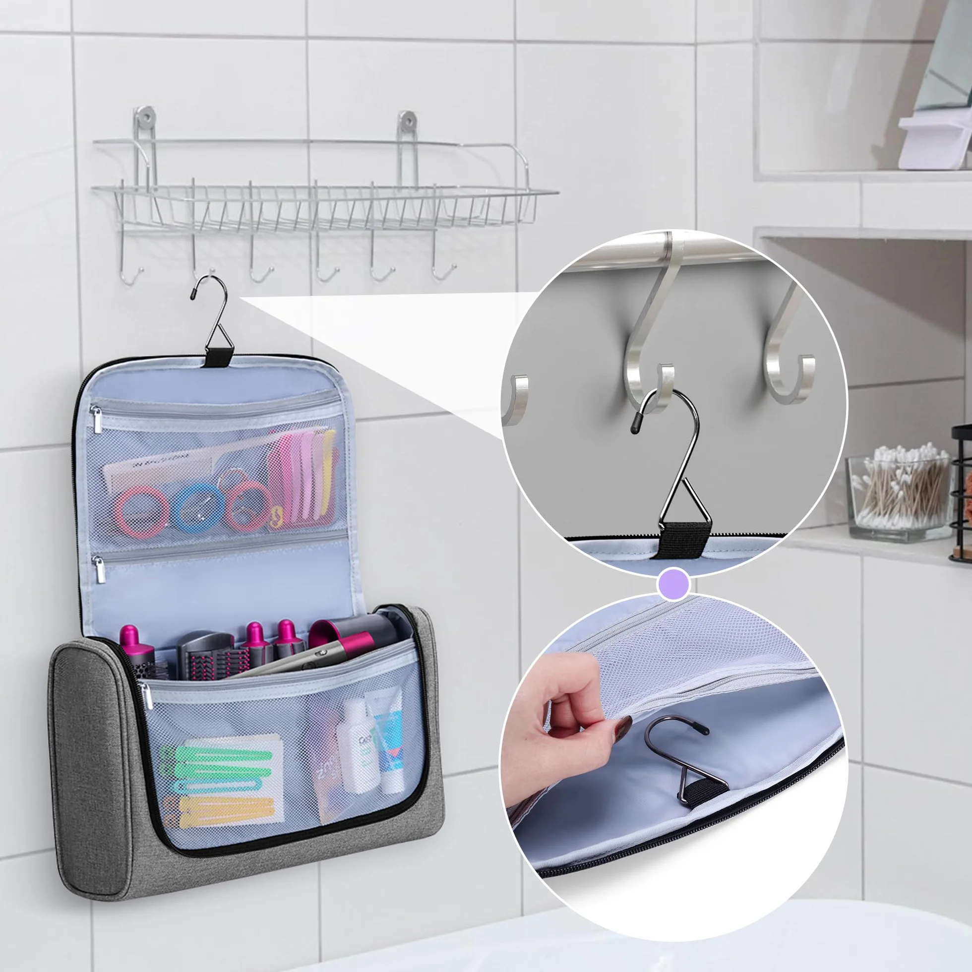 Luxja Aufbewahrungstasche für Airwrap Styler, Reisetasche für Airwrap Styler und Zubehör, Szary