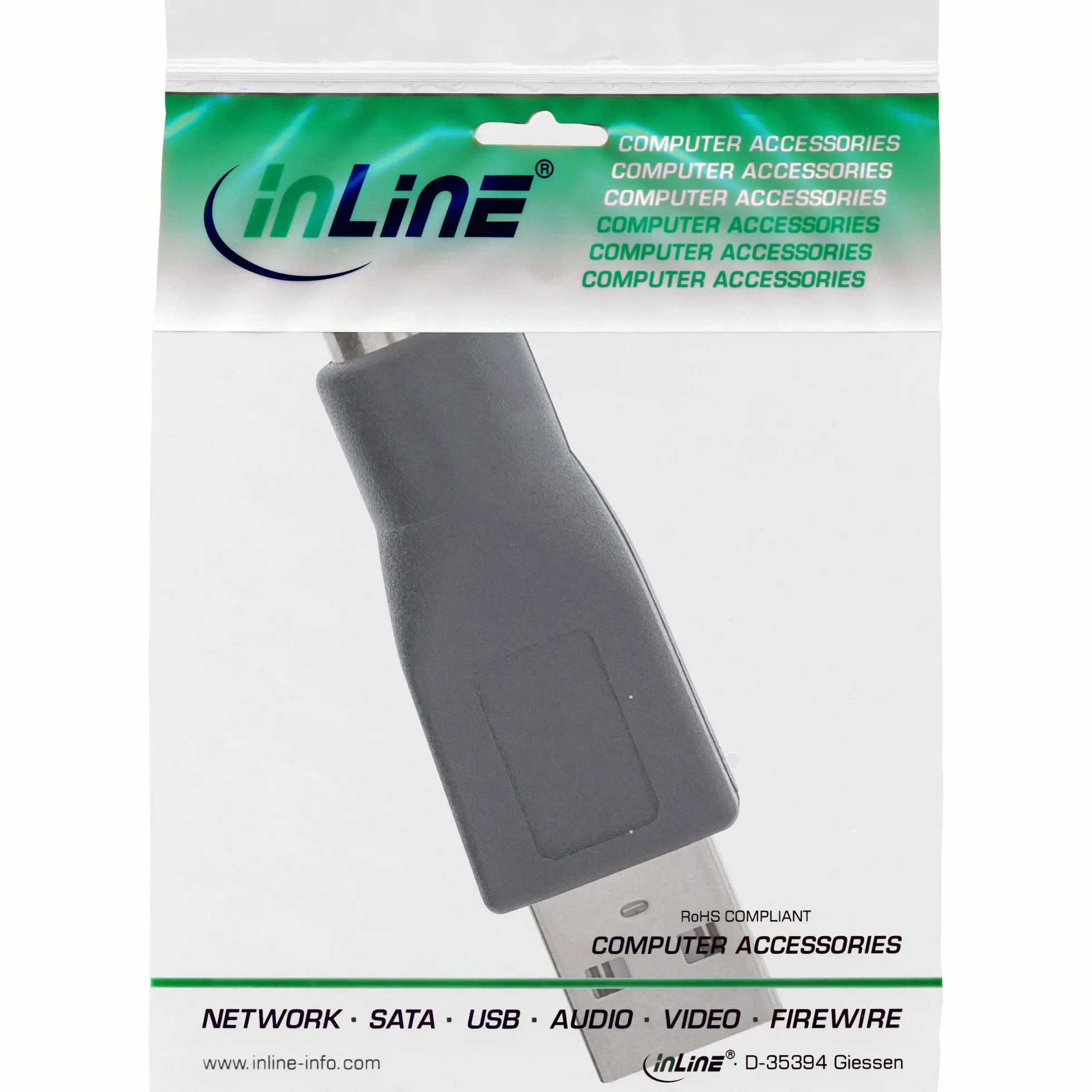 Adapter USB, InLine, wtyczka USB A na gniazdo PS/2