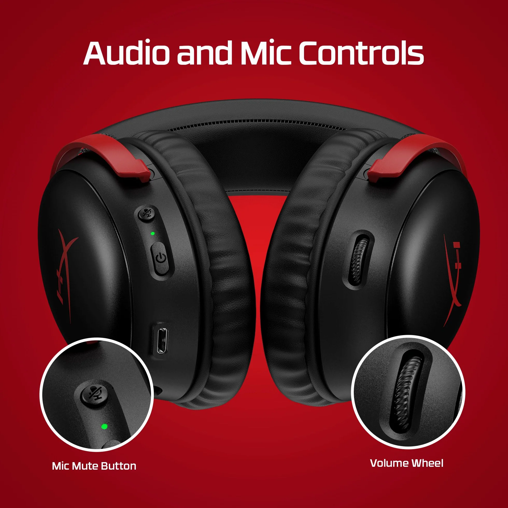 HyperX Cloud III Wireless – zestaw słuchawkowy gamingowy do PC, PS5, PS4, do 120 godzin baterii, 2,4 GHz, sterownik kątowy 53 mm, pianka memory, wytrzymała rama, mikrofon 10 mm, czarno-czerwony
