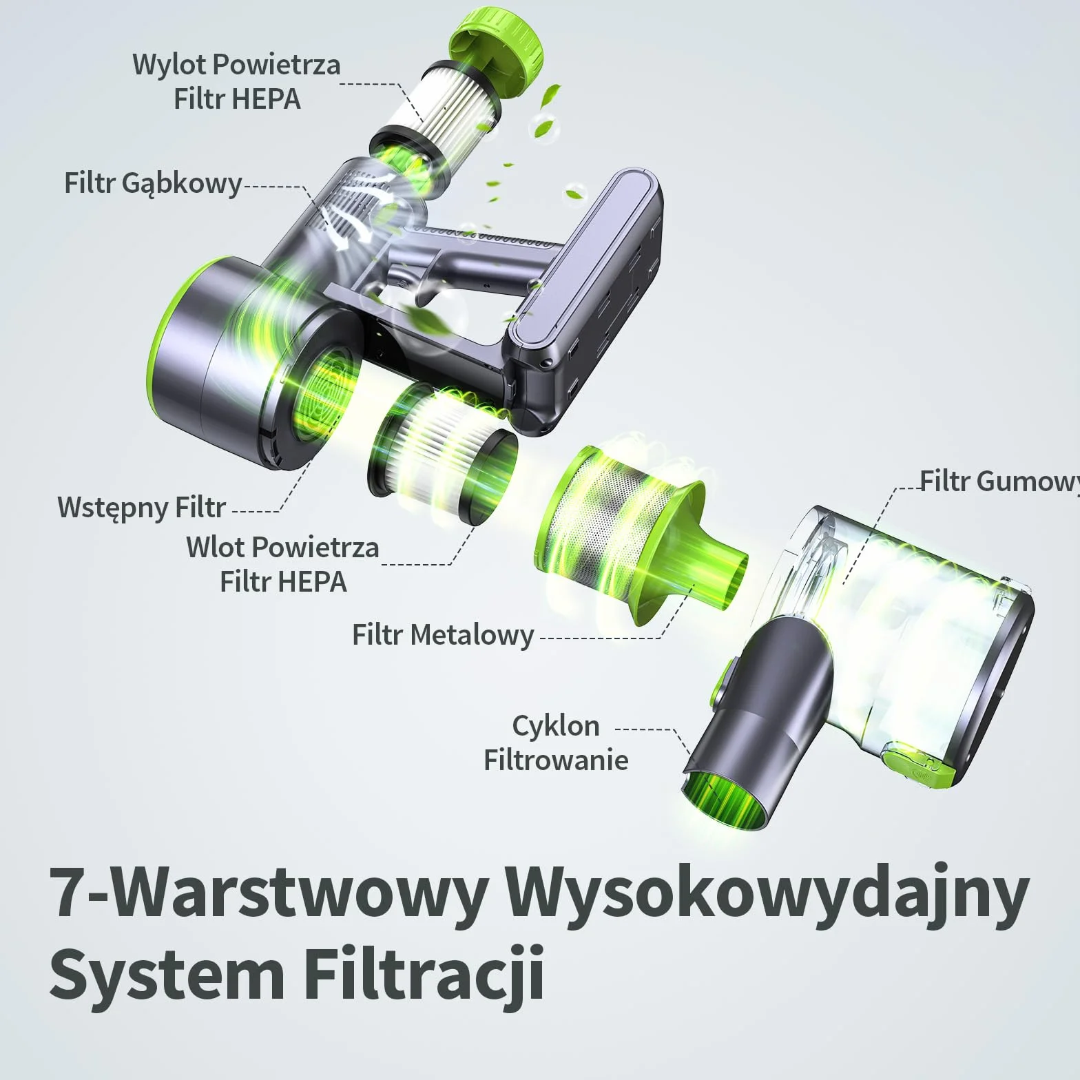 kalado Odkurzacz Bezprzewodowy KCV600 10w1 480W 33Kpa Wymienną Baterią 50 Mins Ekran Dotykowy LED