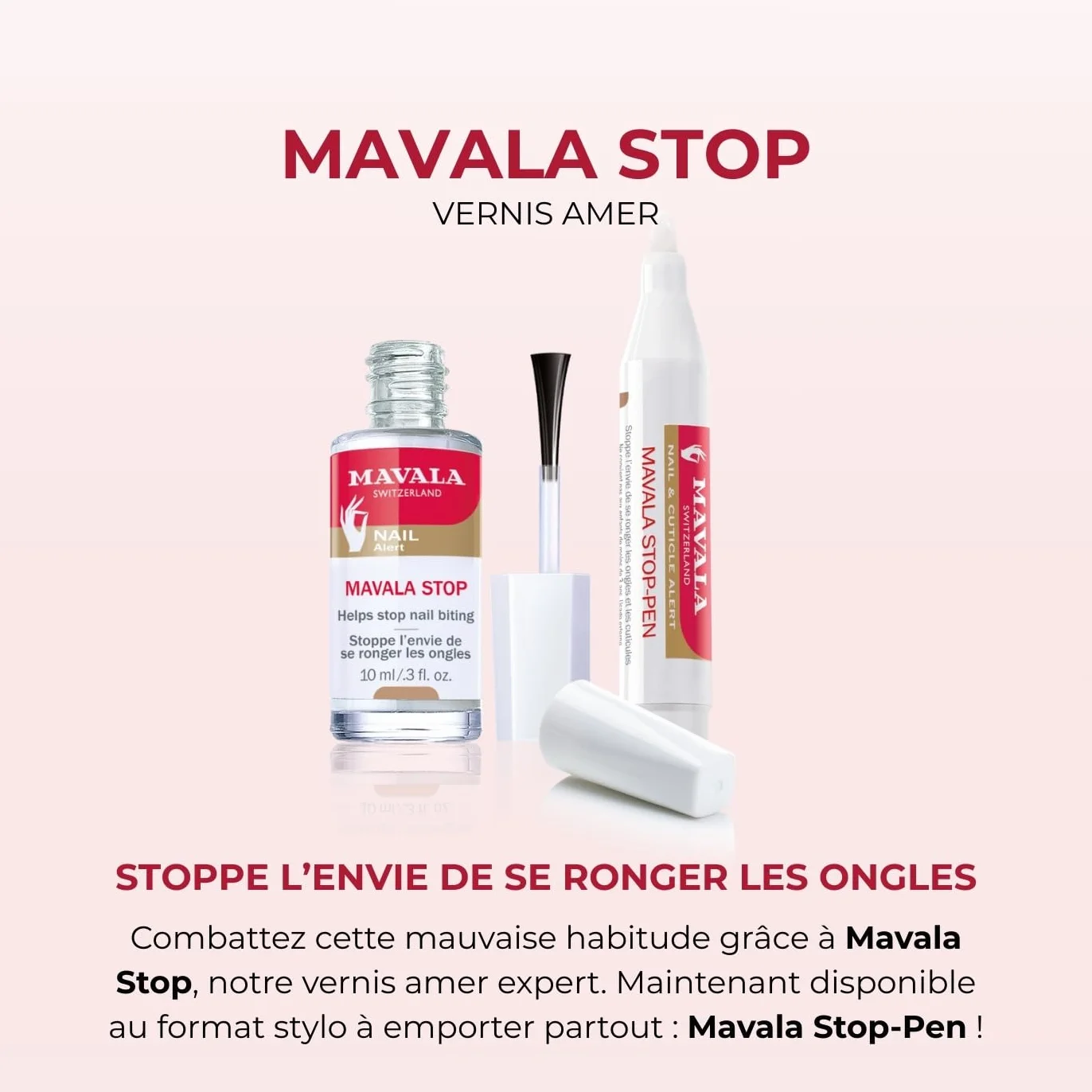 Mavala - Mavala Stop-Pen Aplikator Pen - Zatrzymaj chęć obgryzania paznokci i odżywia naskórek - Wodna formuła gorzkiego smaku z ekstraktem roślinnym