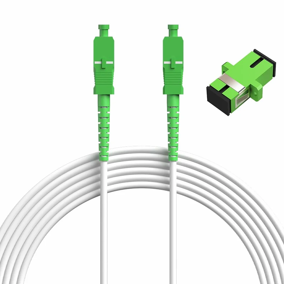 OFFCUP 10 m / 32,8ft kabel światłowodowy SC/APC do SC/APC OS2 Simplex Singlemode 9/125μm LSZH FTTH 3,0 mm Patch kabel światłowodowy kabel ze złączem adaptera