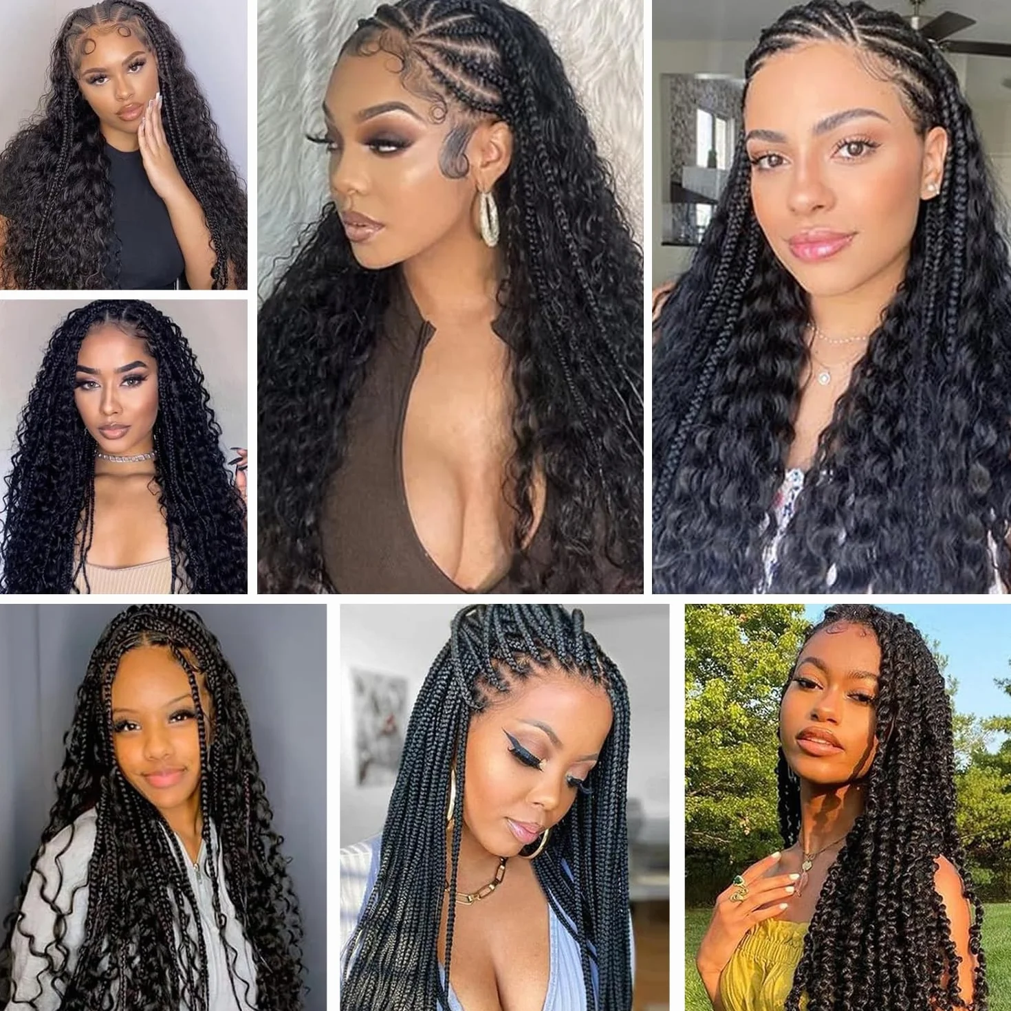 Human Braiding Hair Water Wave Human Hair Brazilian Curly Boho Hair for Braiding No Weft for Boho Braids Human Hair Natural color Wet and Wavy for Extensions Knotless Braids (16 inch/50g)