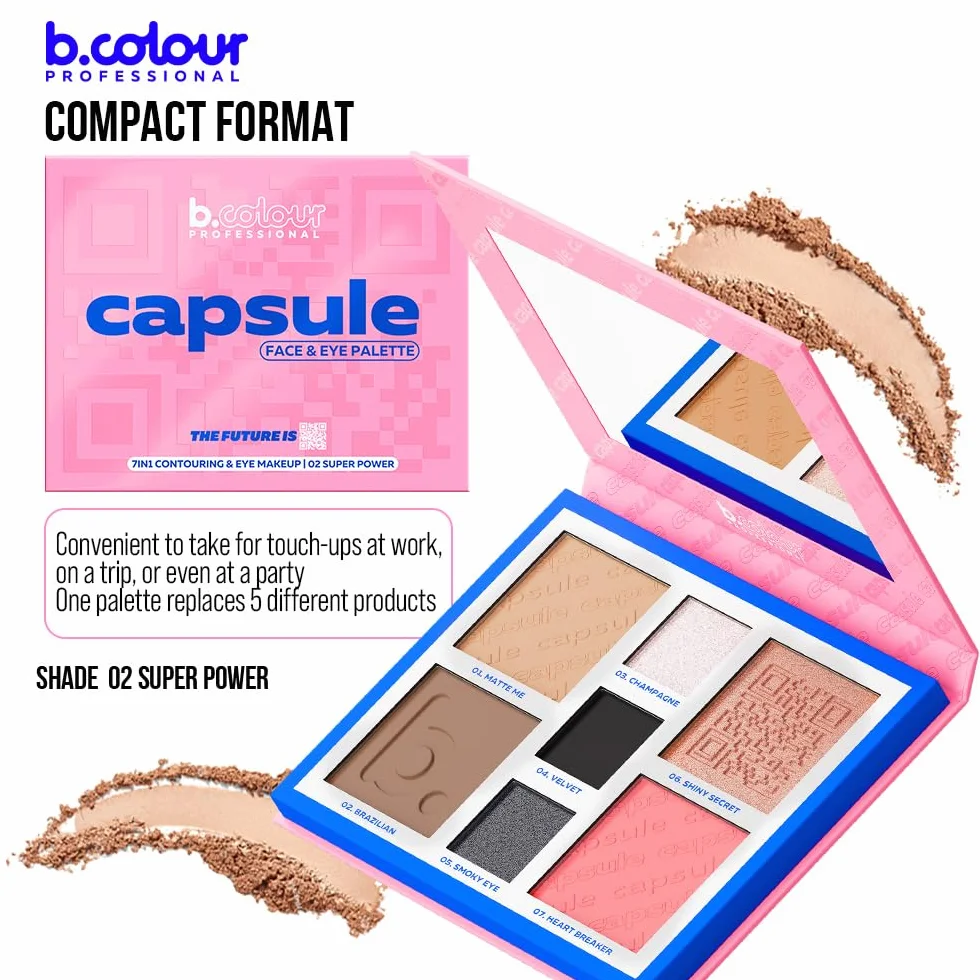 Paleta konturowania twarzy i oczu / 02 Super power, PRO CAPSULE, BC, 7DAYS, 4 x 4 g, 3 x 1,3 g