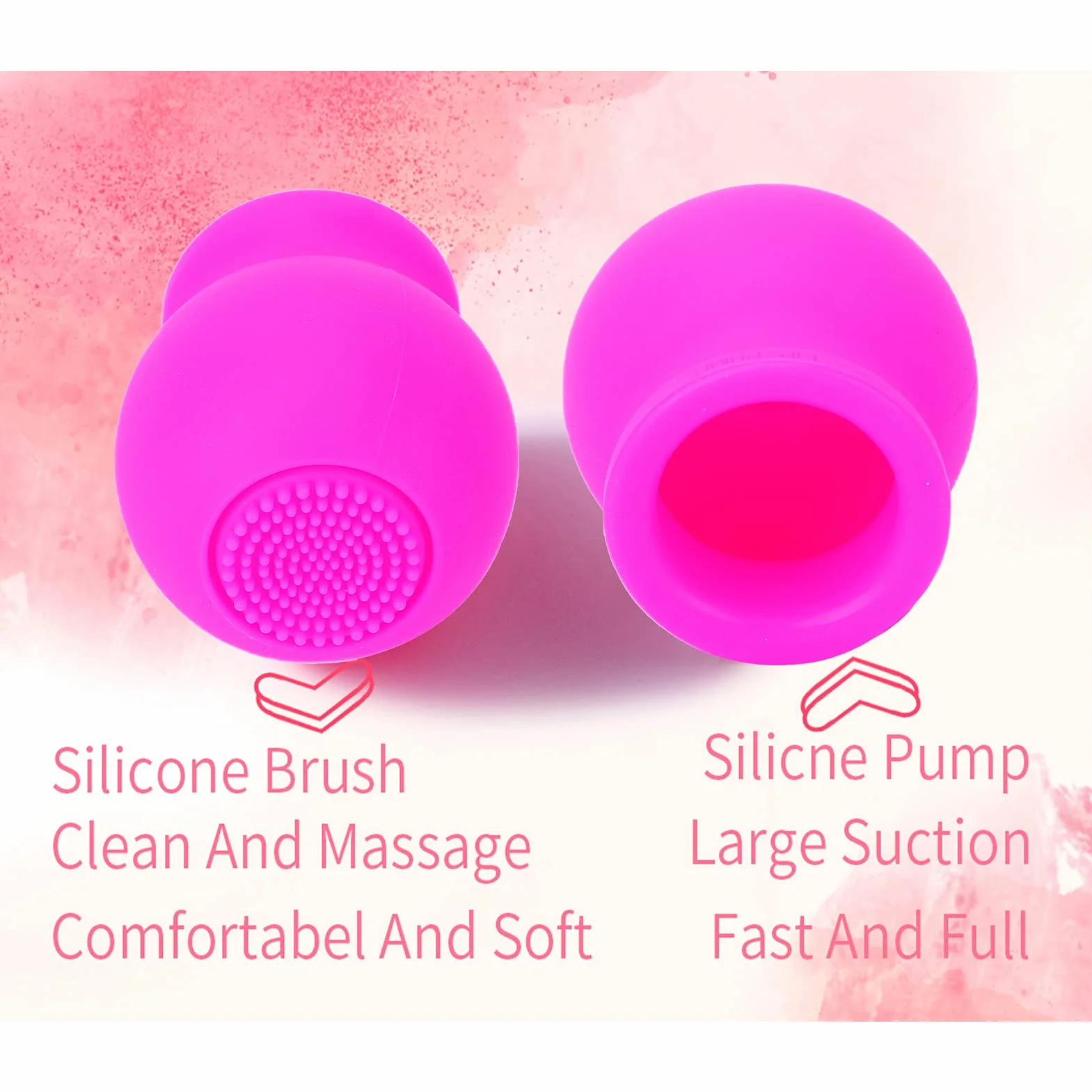 Miękki Silikonowy Pout Lips Enhancer Plumper Tool, Lip Plumper Device Lip Filler Beauty Pump, Pout Mouth Tool, Miękka Szczoteczka do Ust Lip Pump For Sexy Lip Mouth(różowy)
