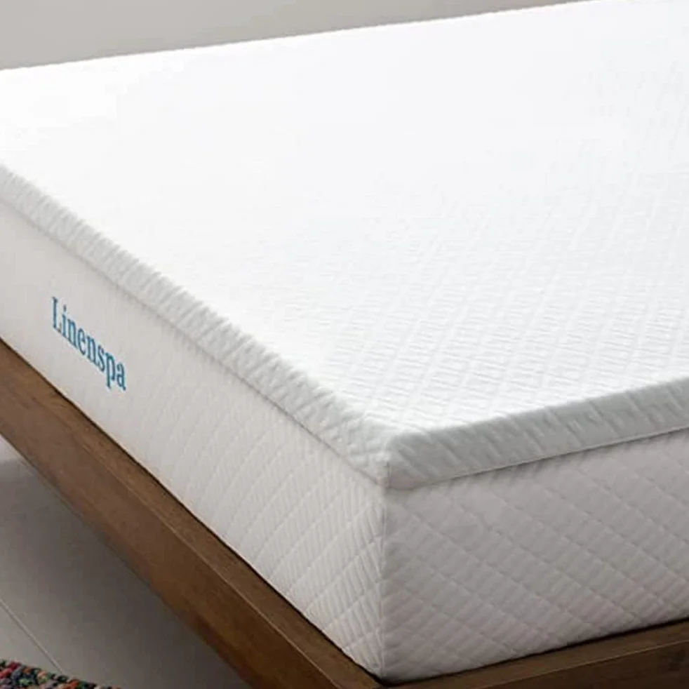 Linenspa Materac wierzchni 120 x 190 cm, wysokość 5 cm – nakładka na materac z pianki żelowej z pamięcią kształtu i poszewką z zamkiem błyskawicznym nadającą się do prania – Öko-Tex