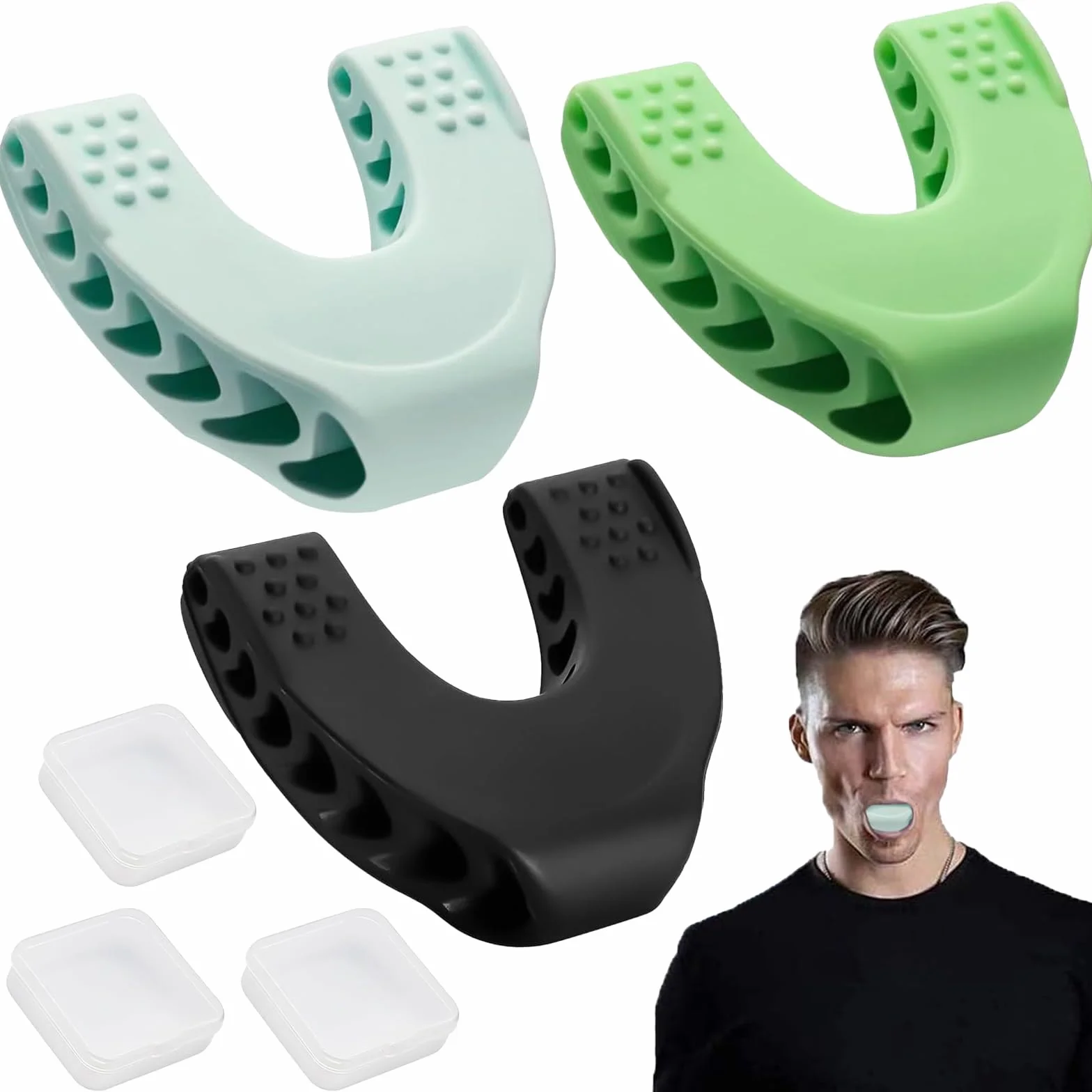 Jawline Trainer 3 sztuki Jaw Trainer, trenażer szczęki dla mężczyzn i kobiet, trener szczęk, trener mięśni szczęki dla szczęk, poprawa linii szczęki, trening szczęki