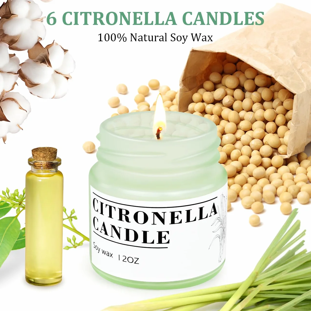 Świece Citronella sojowe 200h do ogrodu taras piknik