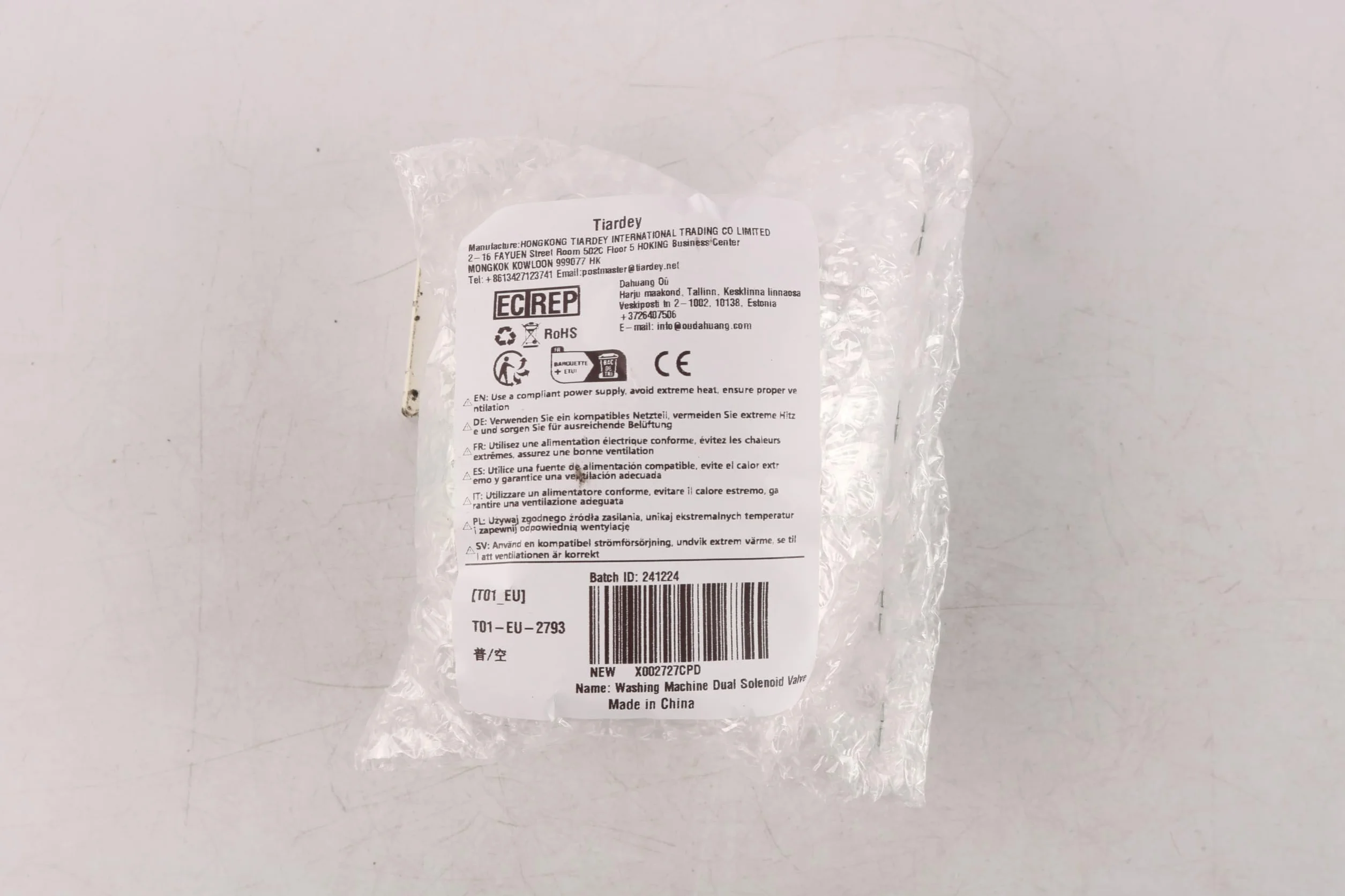 Zawór elektromagnetyczny podwójny AC220-240V 50/60Hz uniwersalny do pralki