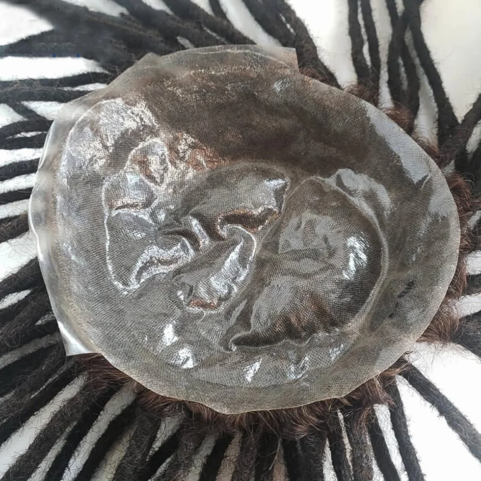 Mężczyźni Dredy podwójne węzły skóra afro peruka męska włosy ludzkie locs warkocze męskie Fryzura(2,6x8)