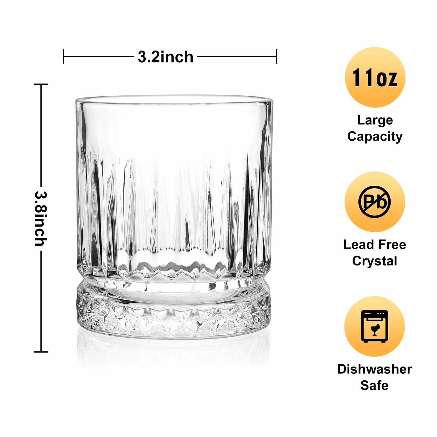 Zestaw 6 szklanek do whisky 330 ml staromodne ciężkie szkło