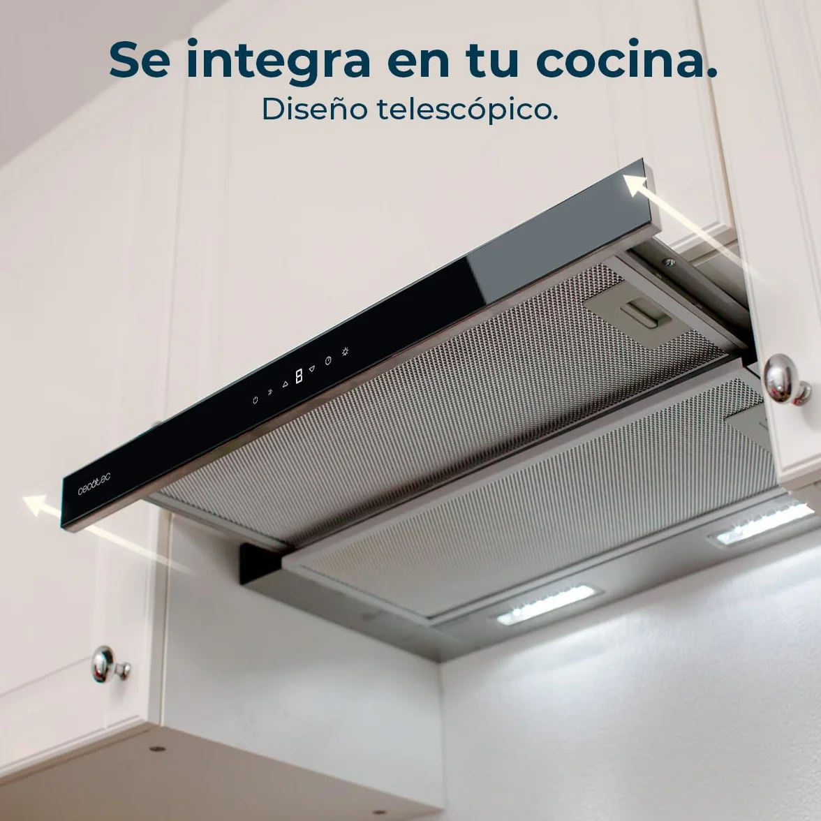 Cecotec Okap Kuchenny 60 cm TLT 605500 Glass Black A++ 70 W 550 m³/h Dotykowy Gesty Filtr Węglowy
