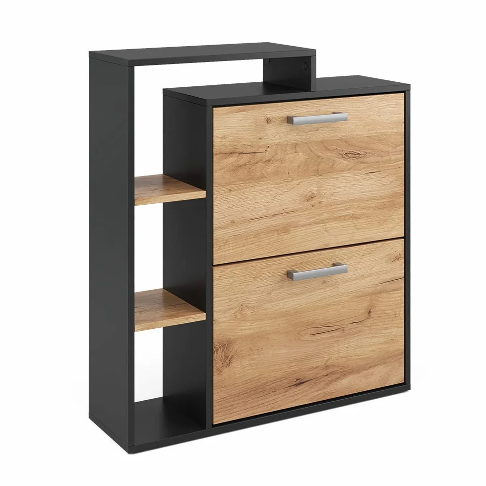 Vicco Wózek na buty "Orlando", Złoty dąb power/antracyt, 24.5 x 90 cm 2 przedziały