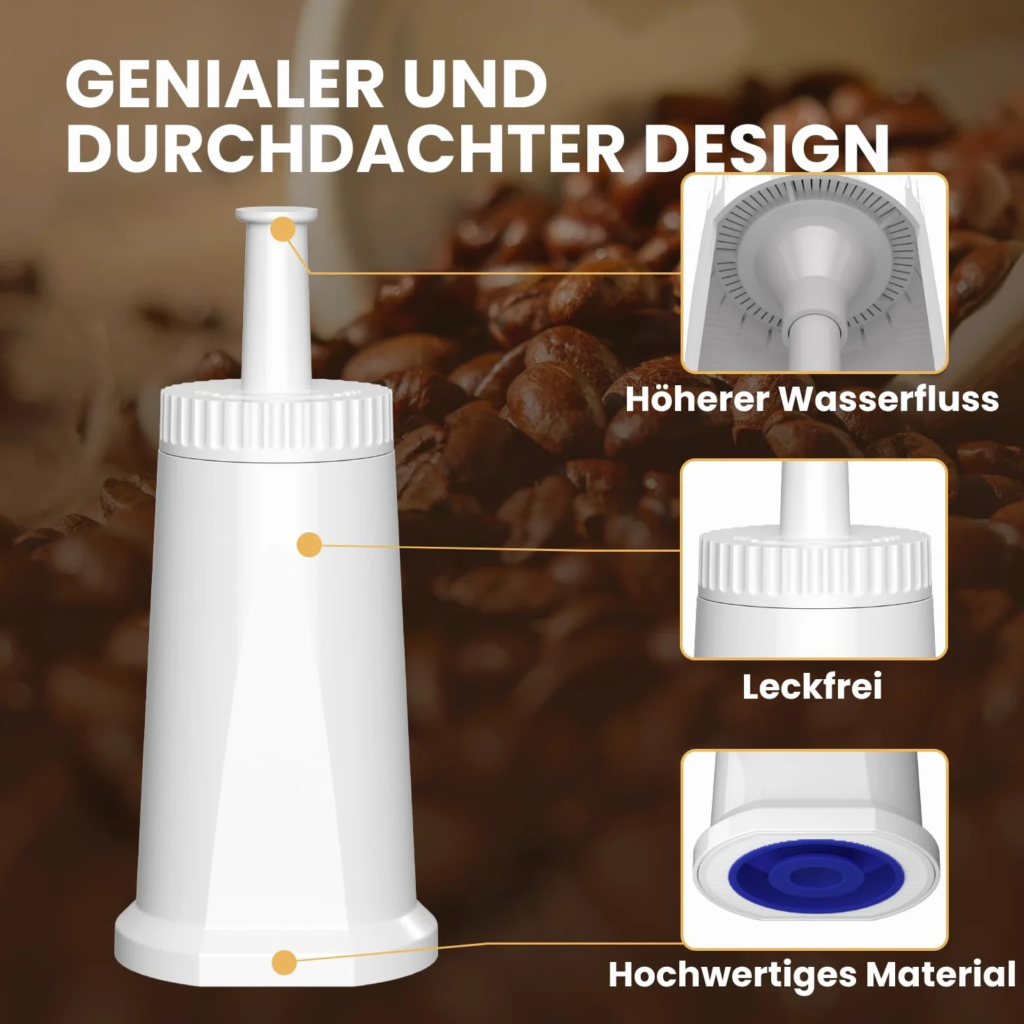 EVERSPRING Filtr Wody do Ekspresu do Kawy: Kompatybilny z Sage Barista SES008, SES810, SES880, SES920, SES980, SES990 ekspresem do kawy, certyfikat NSF, 6 Sztuki.