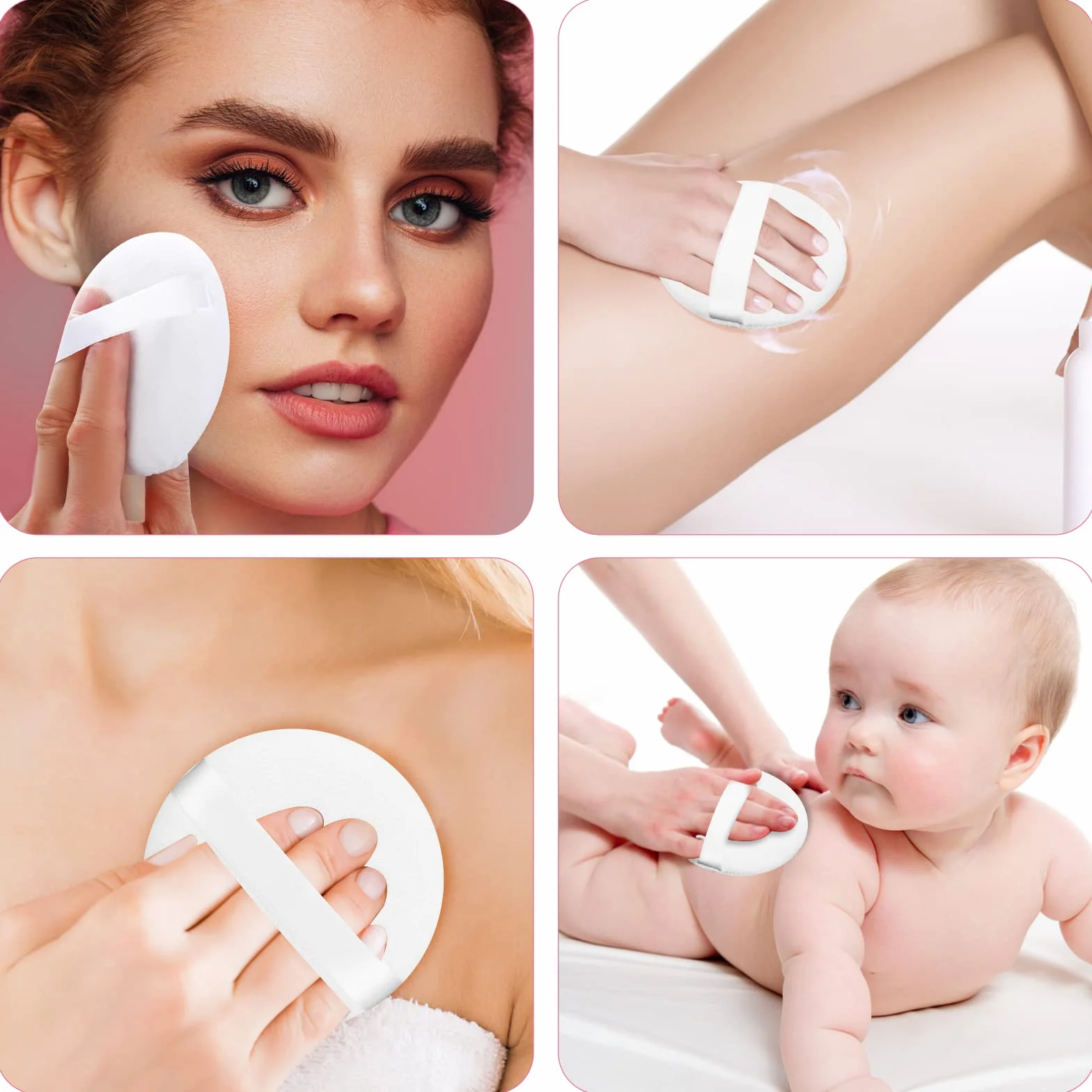 Sibba 10 cm okrągły puder do pudru, ultramiękki nadający się do prania, wielokrotnego użytku, duży welur do twarzy, ciała, pudru, luźny puder, narzędzie do makijażu na mokro i sucho